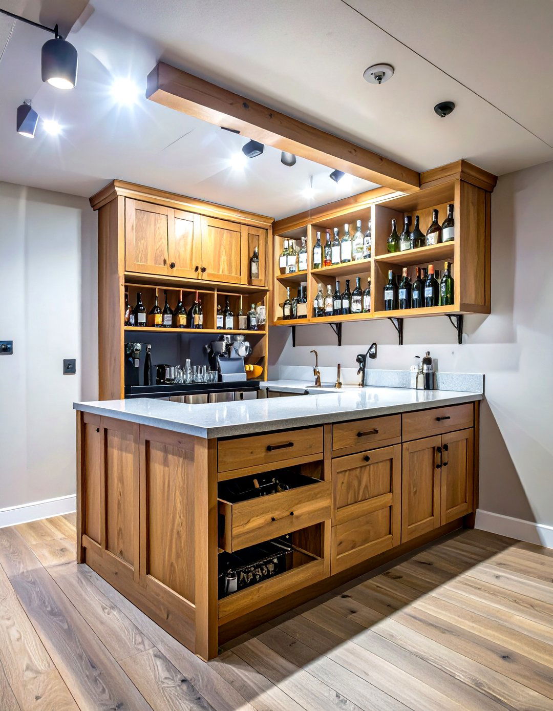 Hidden Storage Small Basement Bar - 30 small basement bar ideas