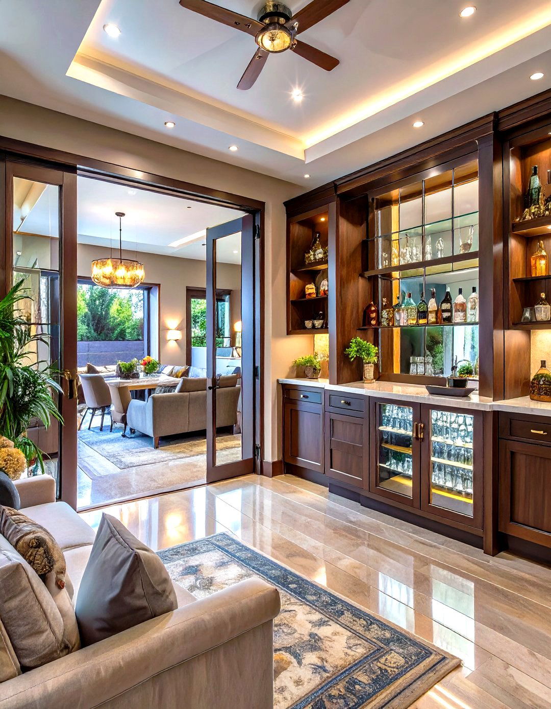 Hidden Wet Bar Behind Cabinet Doors - 30 wet bar basement bar ideas