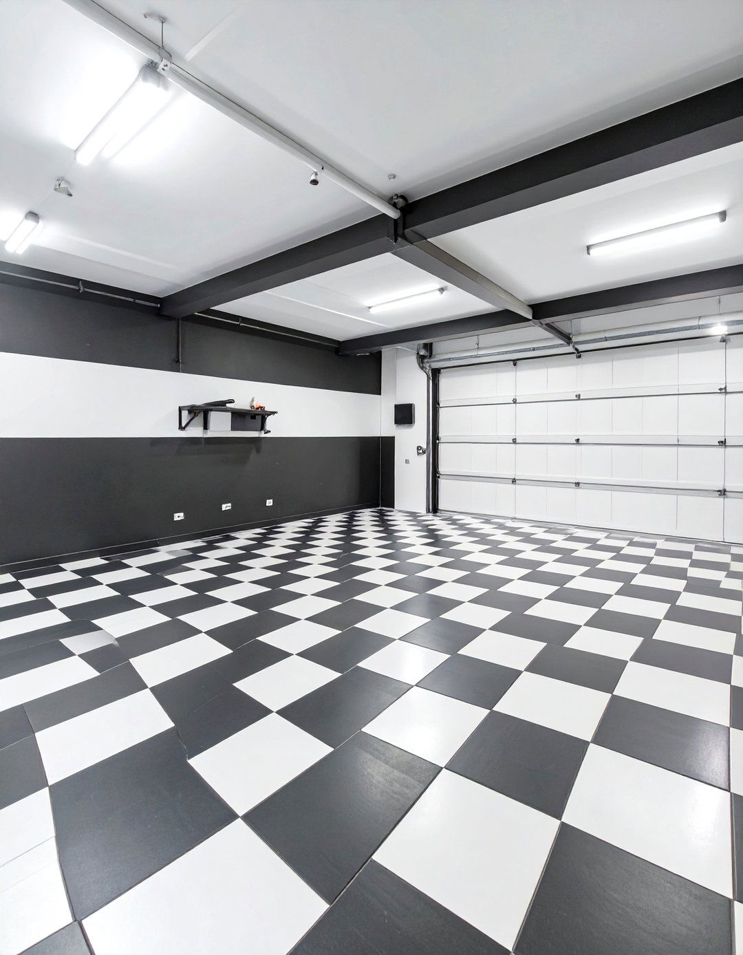 High Contrast Black and White - 30 garage wall paint ideas