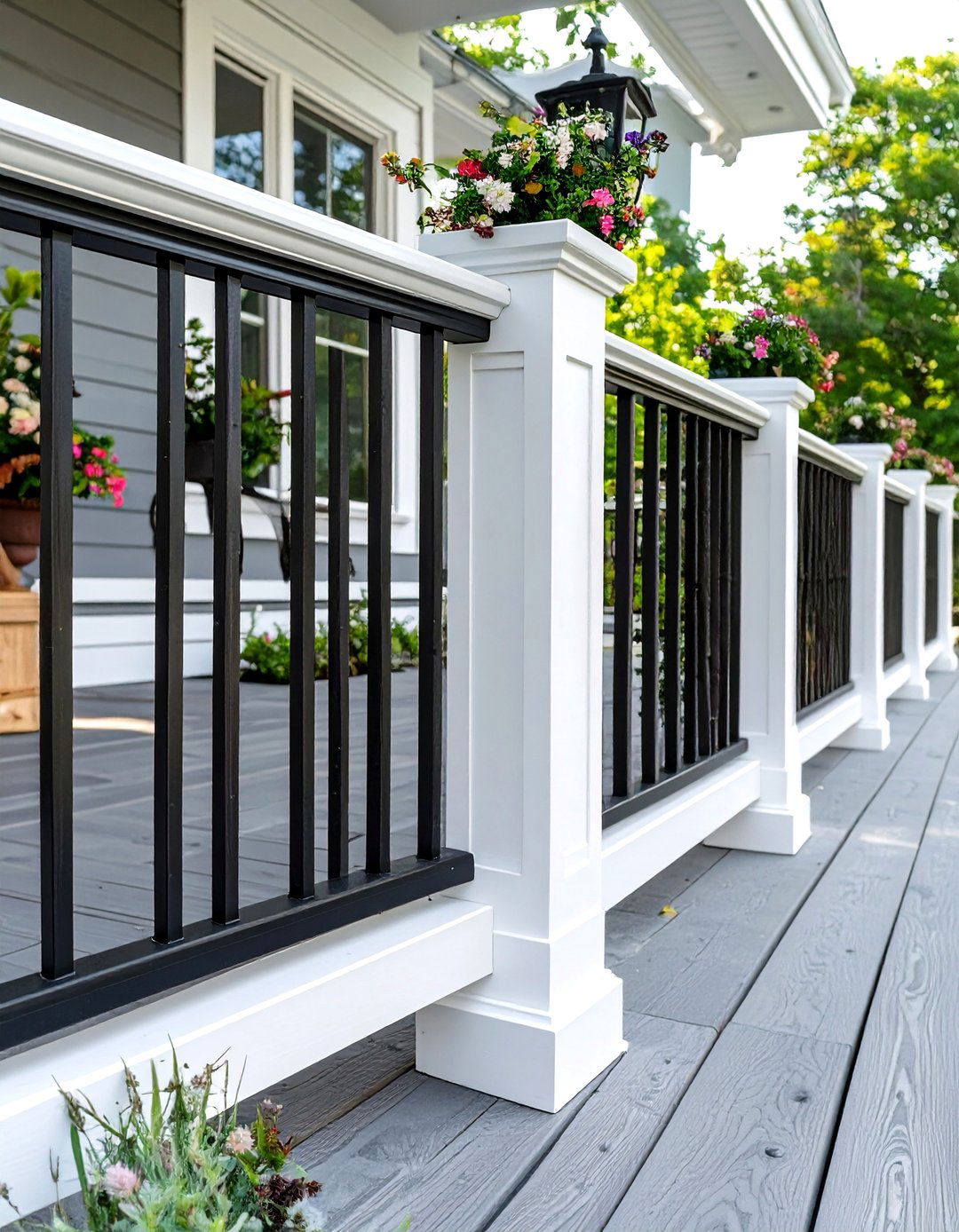 High Contrast Black and White Composite Railing - 30 composite deck railing ideas
