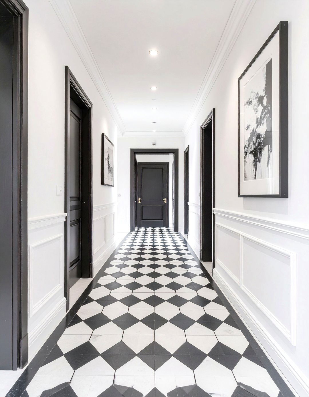 High Contrast Black and White Hallway