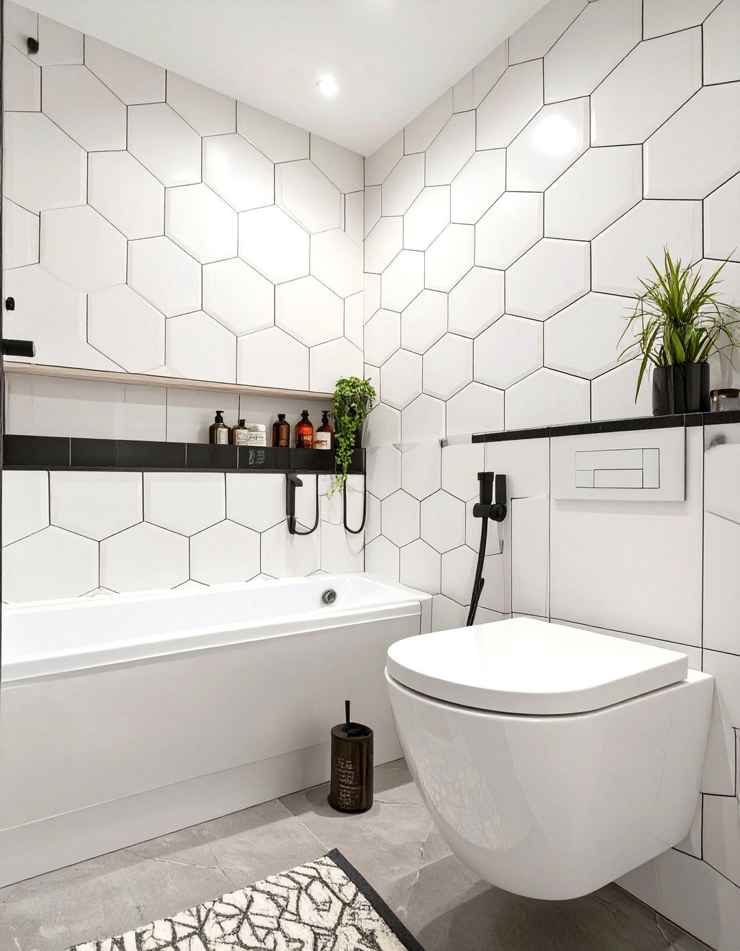 High Contrast Grout Lines - 30 small bathroom bathroom tile ideas
