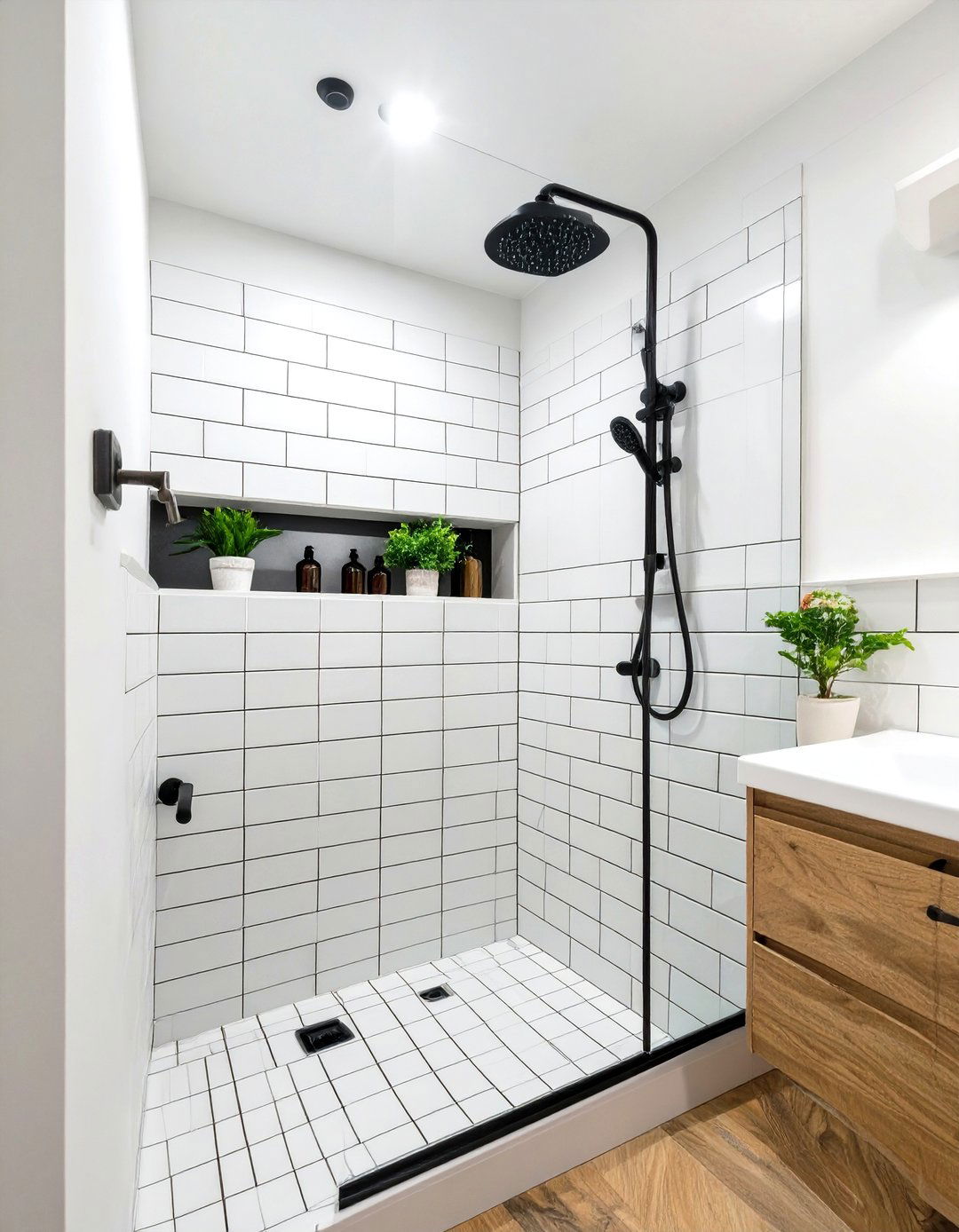 High Contrast Grout Small Walk In Shower - 30 small walk in shower ideas