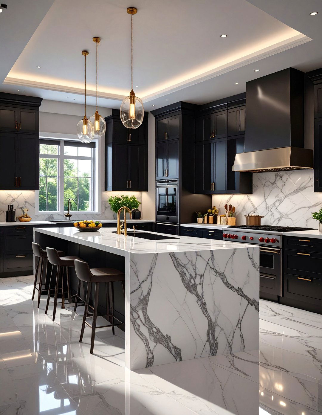 High Gloss Black Kitchen - 30 dark kitchen ideas