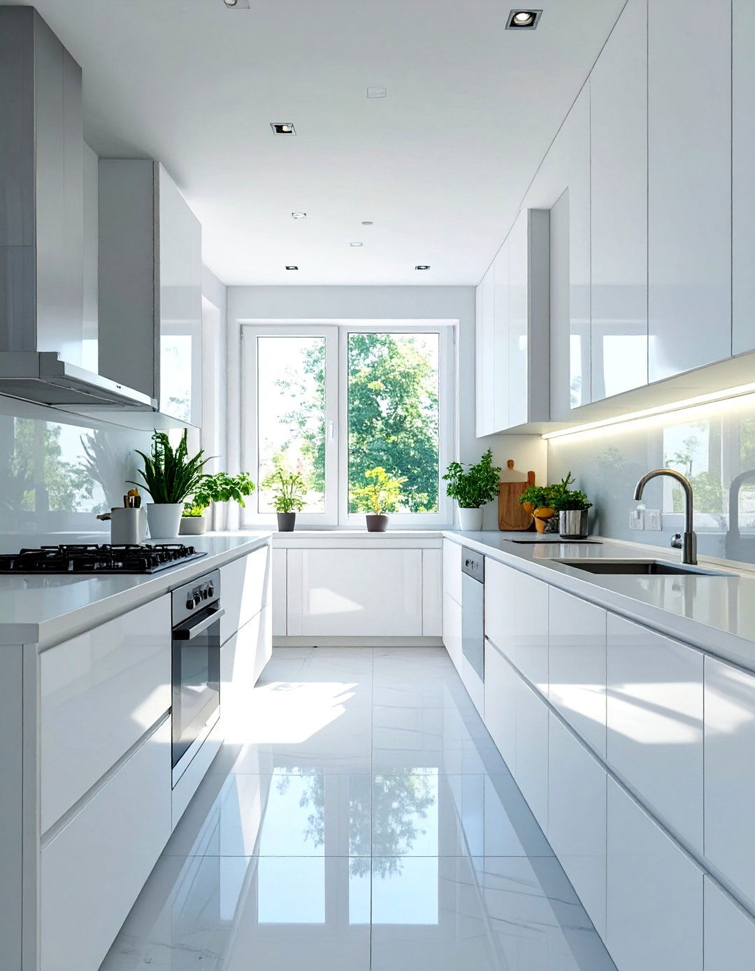 High Gloss Cabinet Finishes - 30 very small kitchen ideas