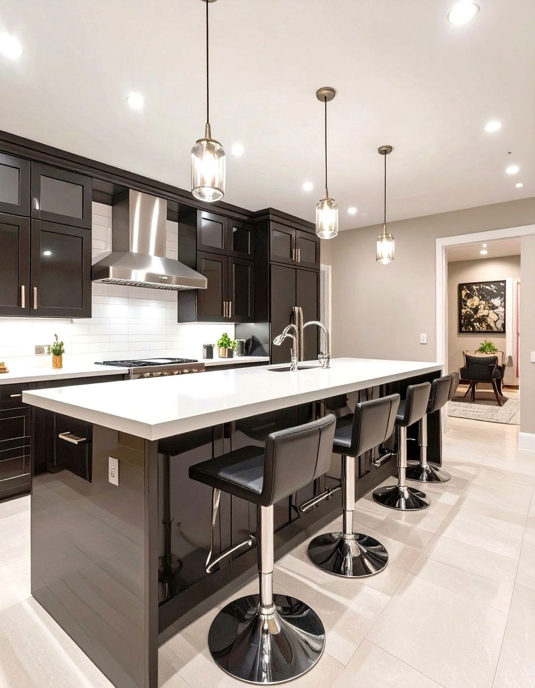High Gloss Cabinetry Wet Bar - 30 wet bar basement bar ideas