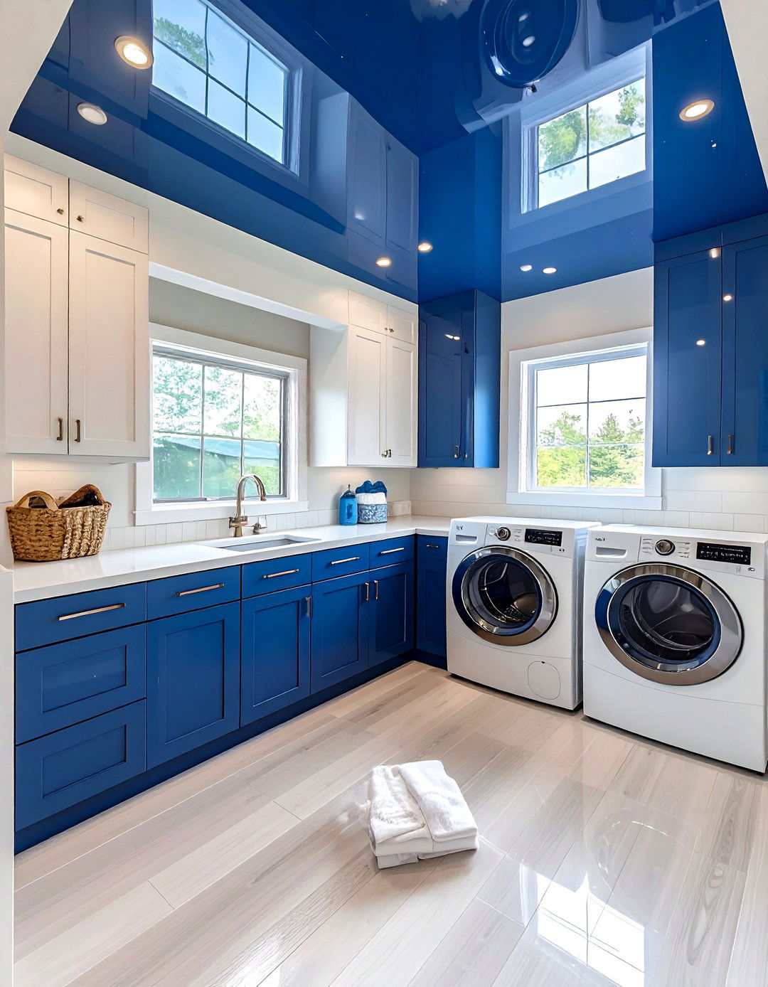 High Gloss Ceiling Color - 30 laundry room paint ideas