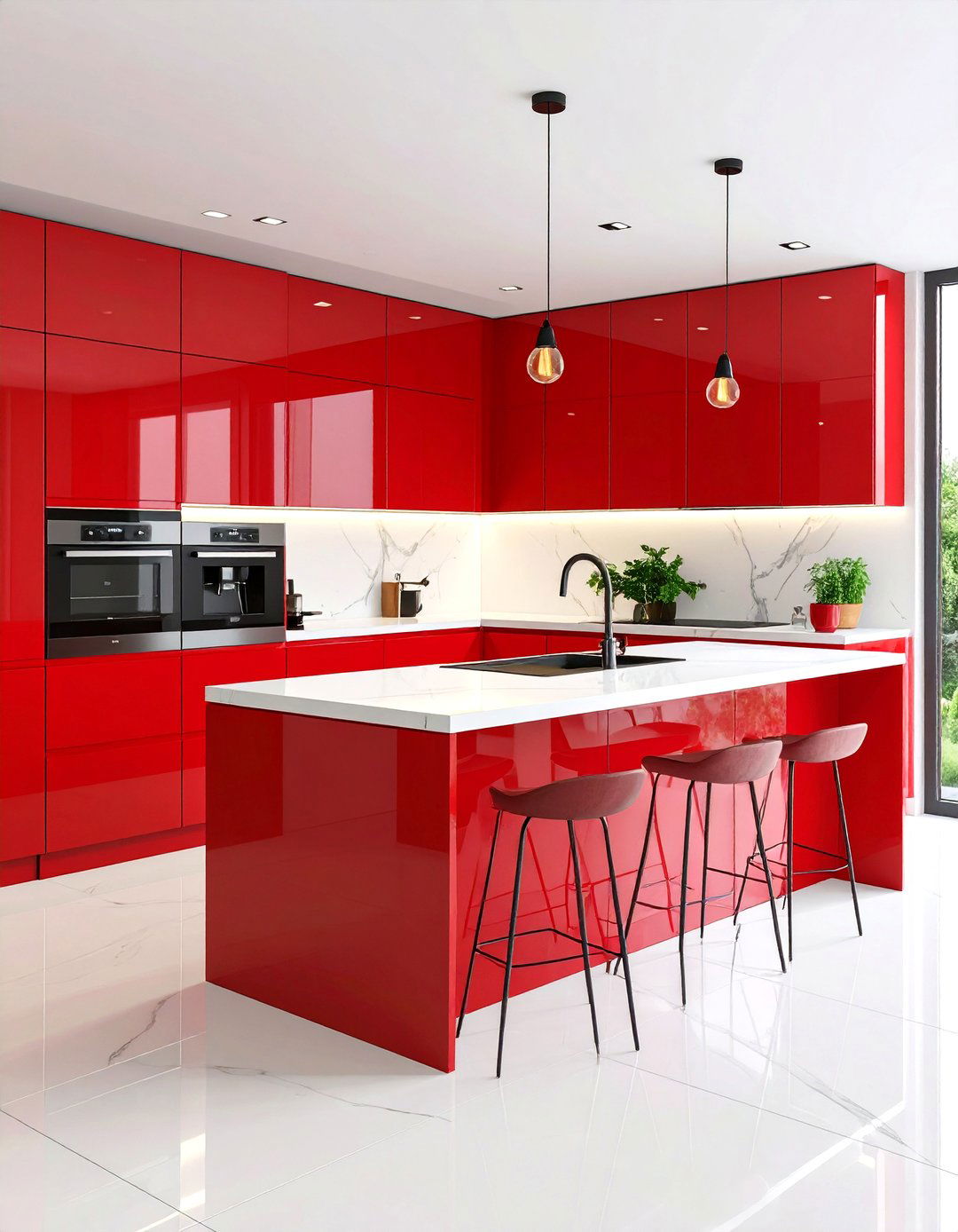High Gloss Contemporary Kitchen Cabinets - 30 design kitchen cabinets ideas