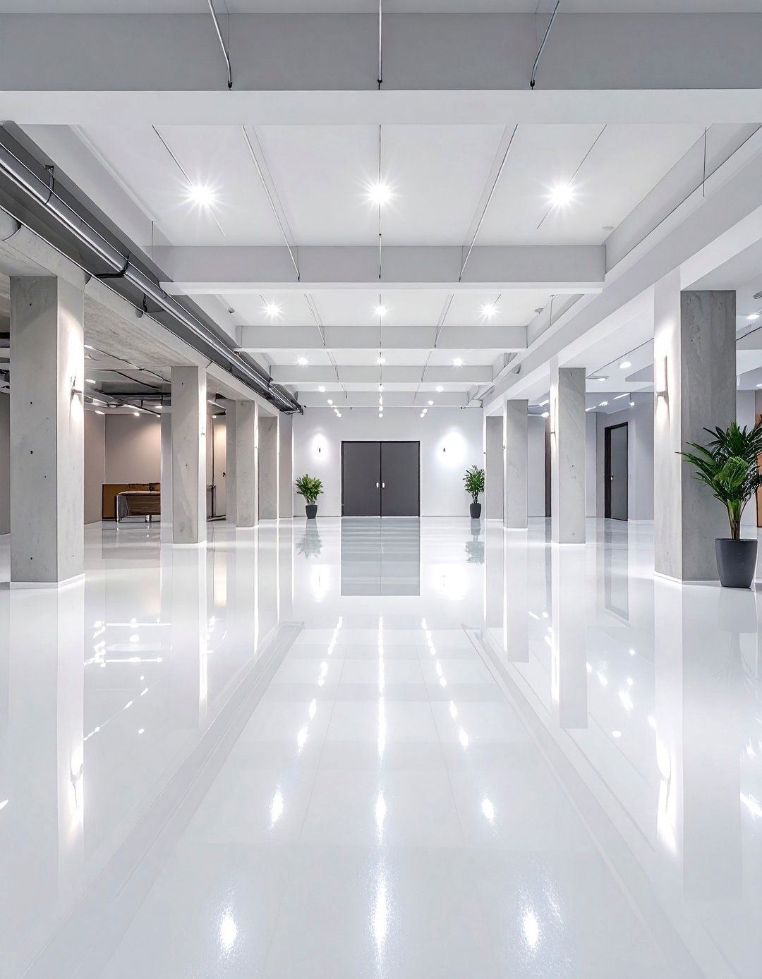 High Gloss Epoxy Coating - 30 concrete basement floor ideas