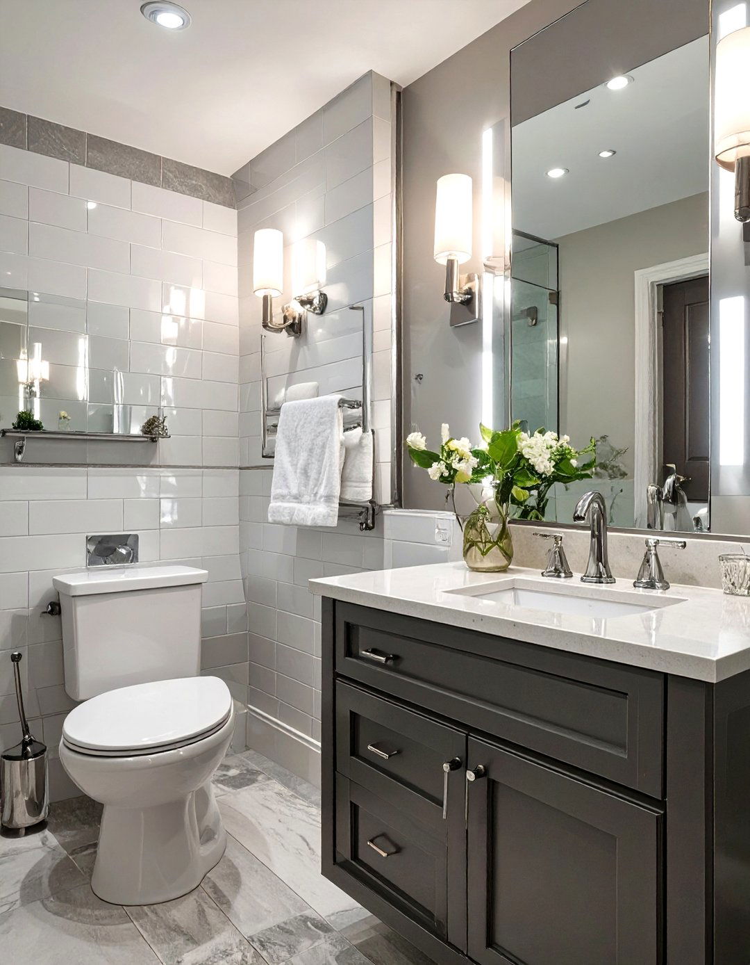 High Gloss Finish Bathroom Backsplash - 30 bathroom sink backsplash ideas