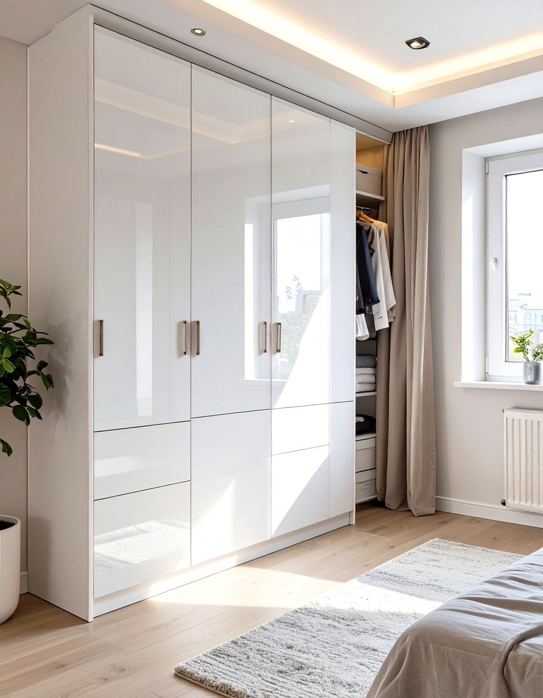 High Gloss Finish Closet Wardrobes - 30 small bedroom closet ideas