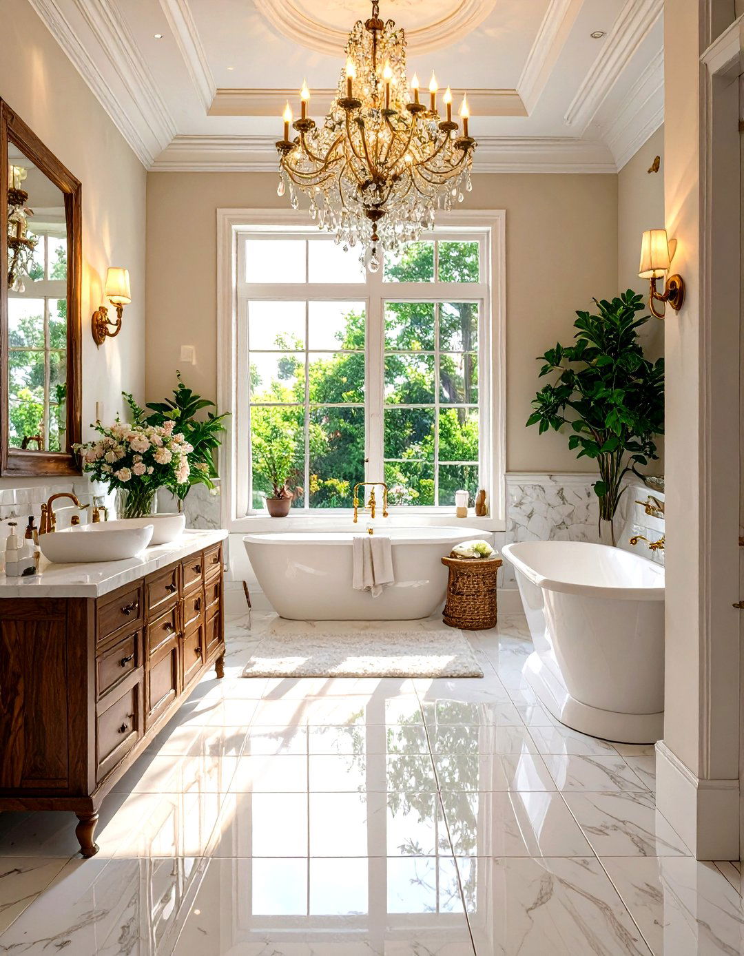 High Gloss Finish Floor Tiles - 30 small bathroom floor tile ideas