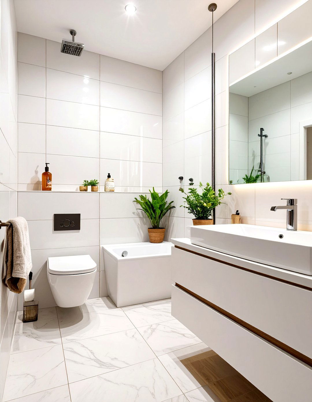 High Gloss Finish Tiles - 30 washroom and bathroom tiles design ideas