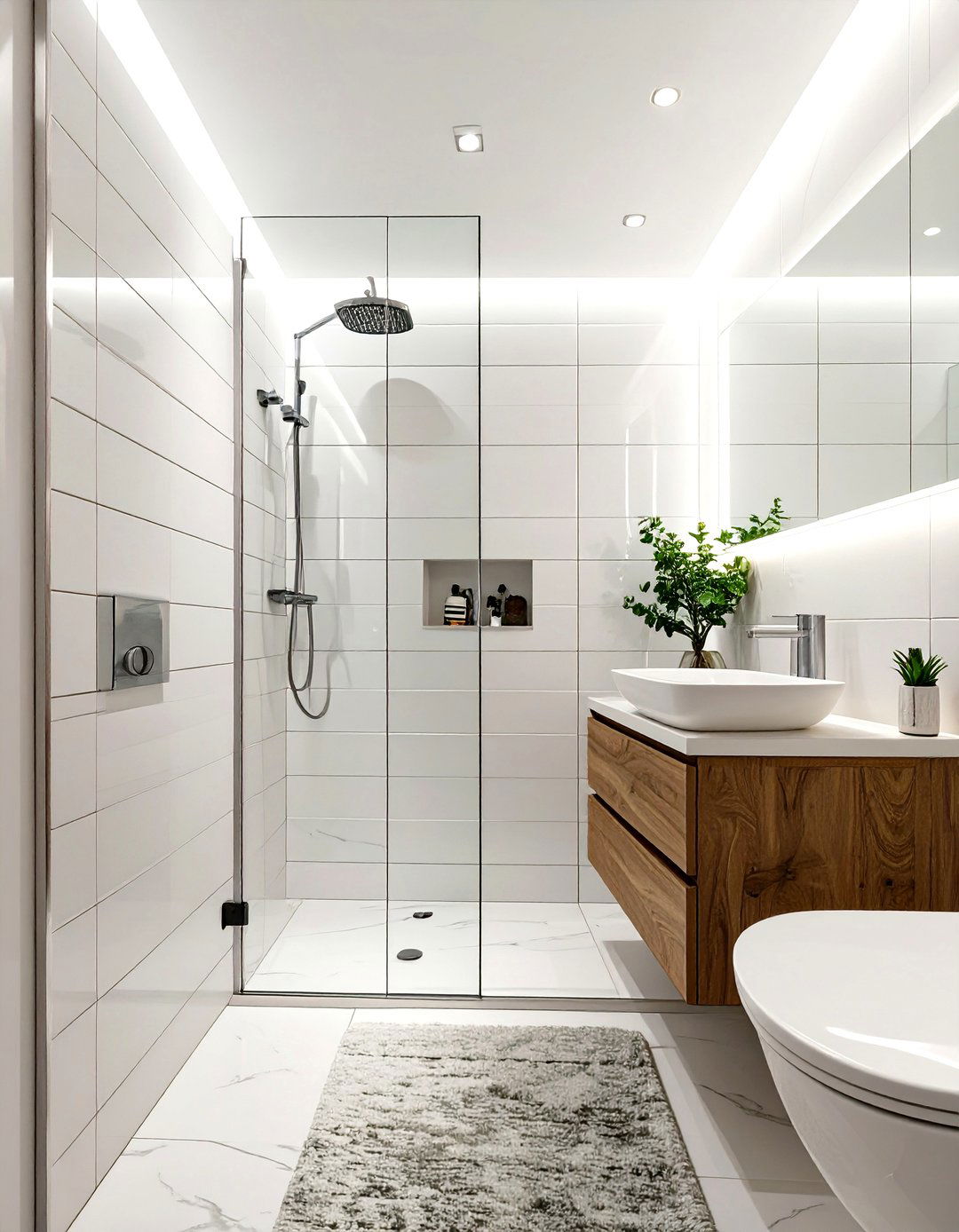 High Gloss Finish Tiles - 30 small bathroom tile ideas