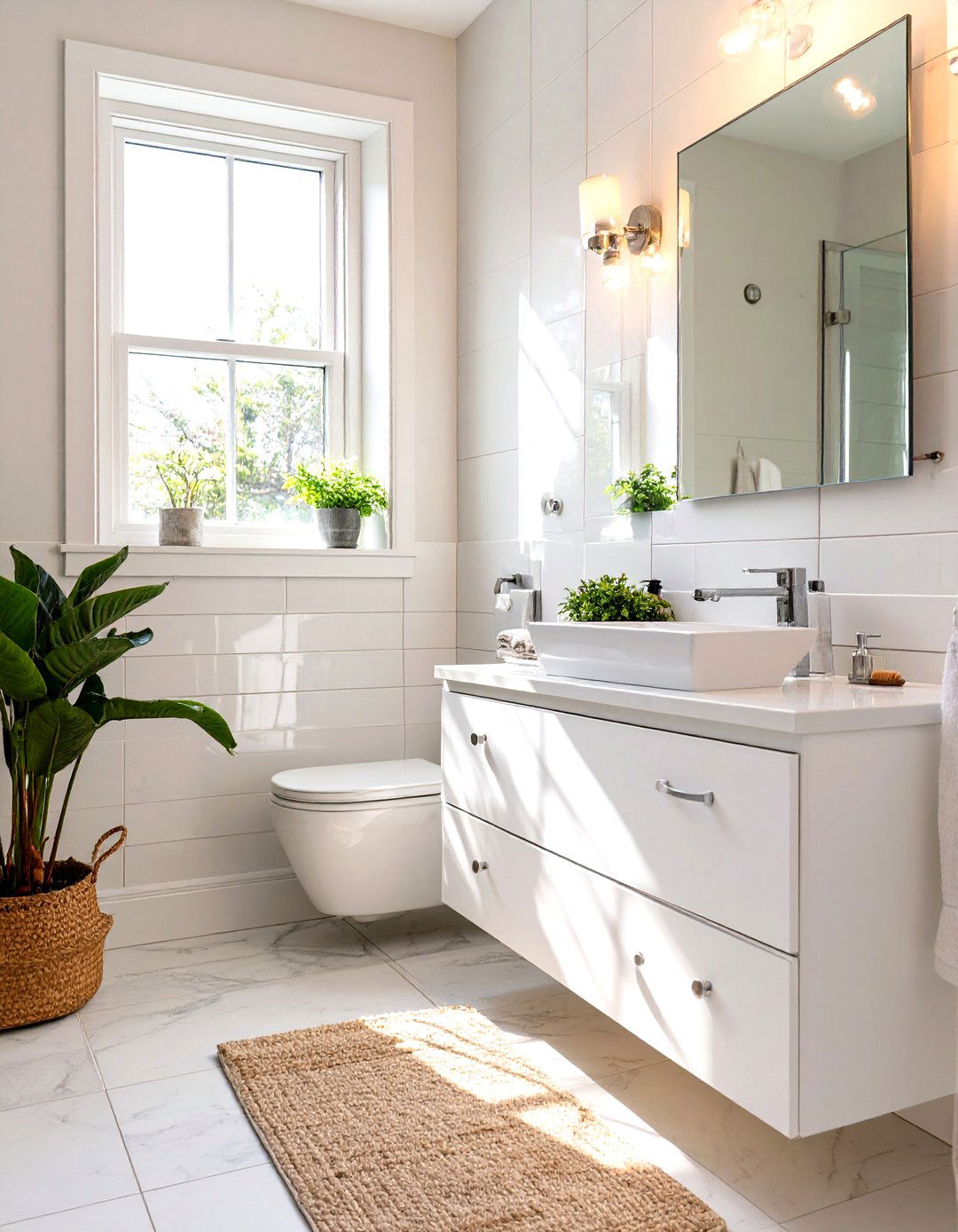 High Gloss Finishes for Reflection - 30 small modern bathroom ideas