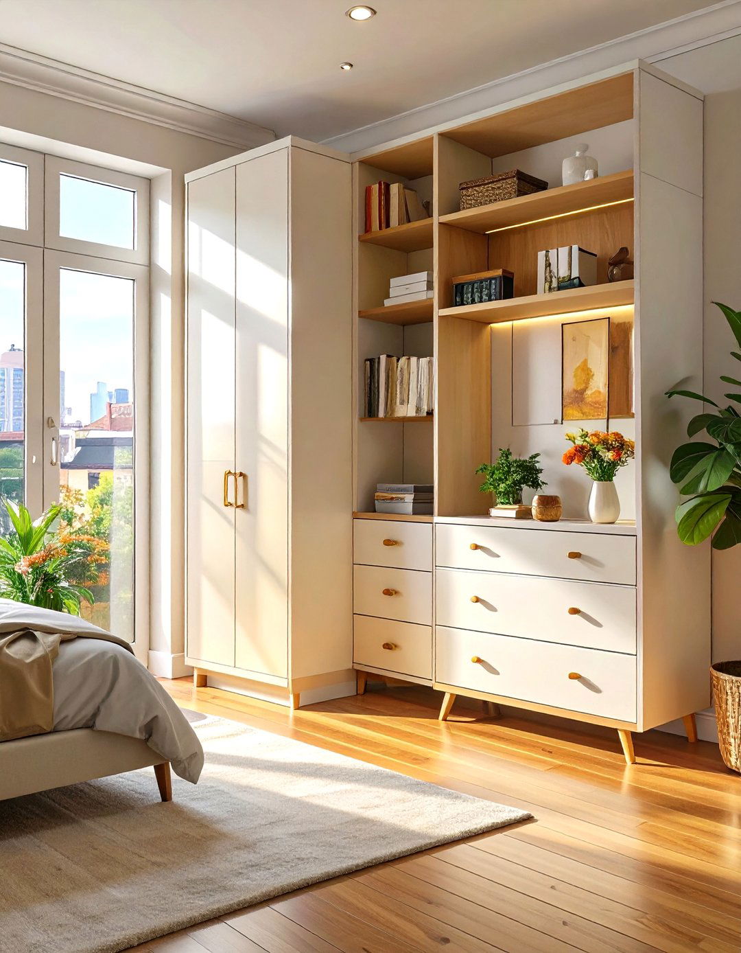 High Gloss Furniture Finishes - 30 small apartment bedroom ideas