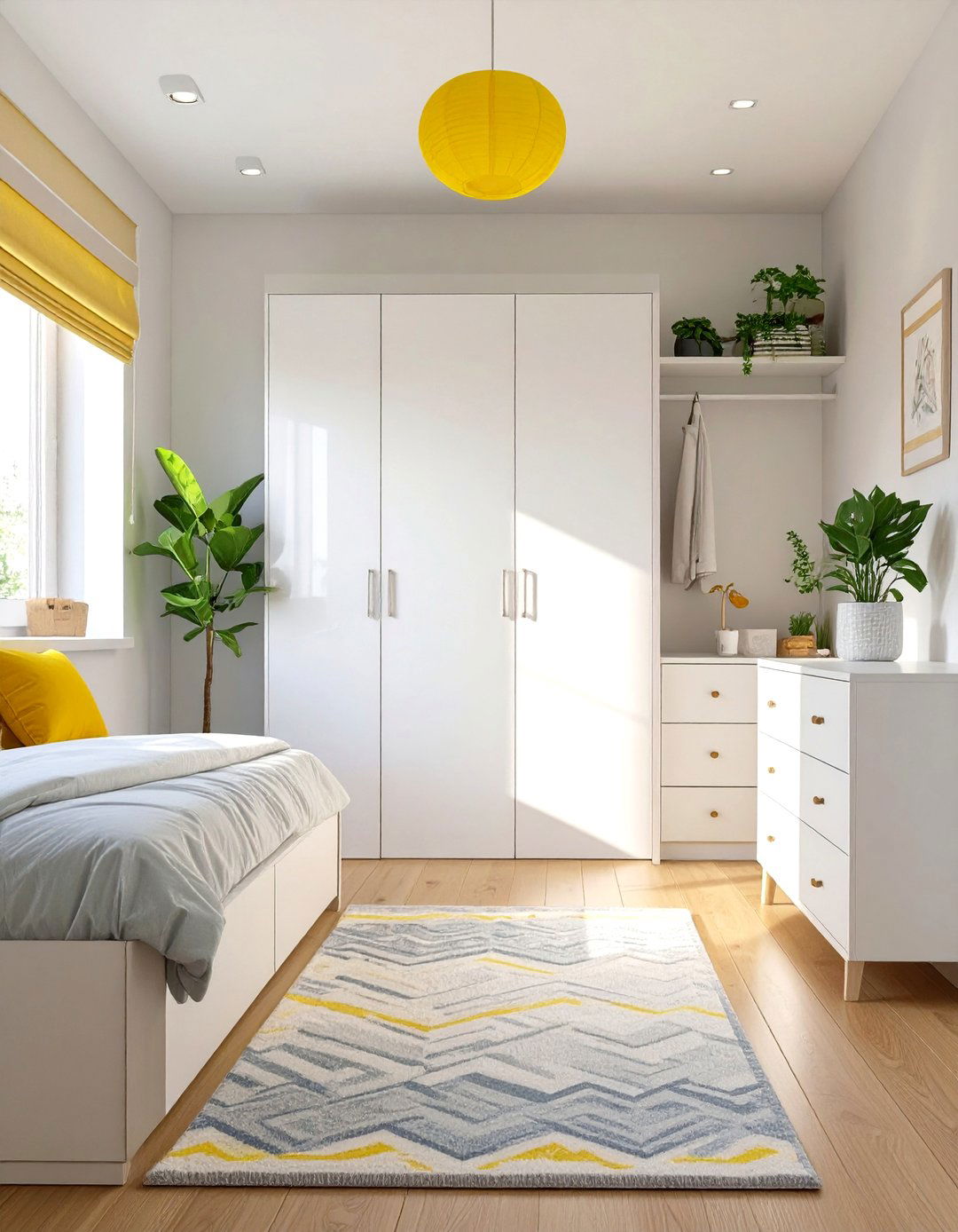 High Gloss Furniture to Reflect Light - 30 shared bedroom ideas for small rooms