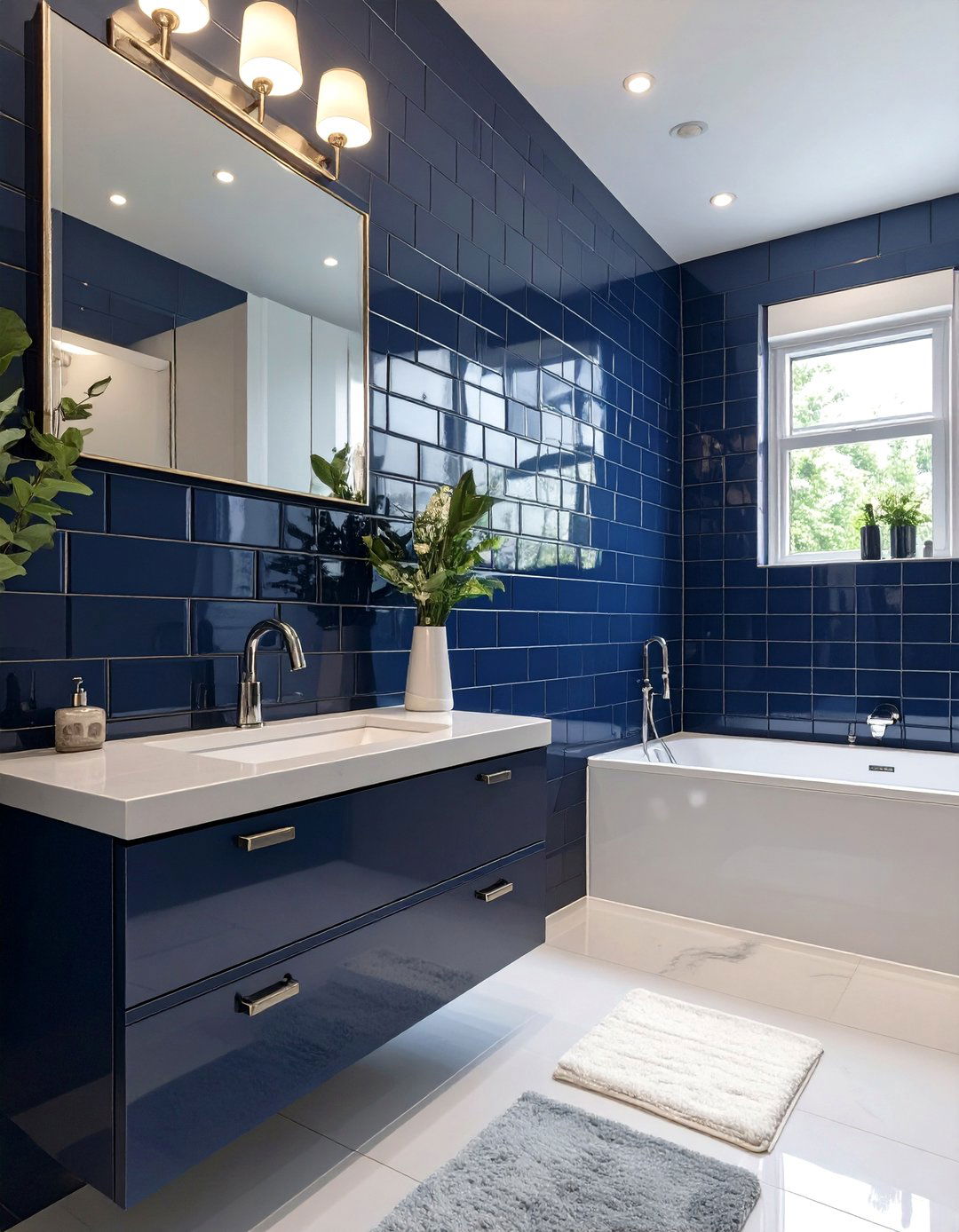 High Gloss Glamour Bathroom Tiles - 30 bathroom wall tile ideas
