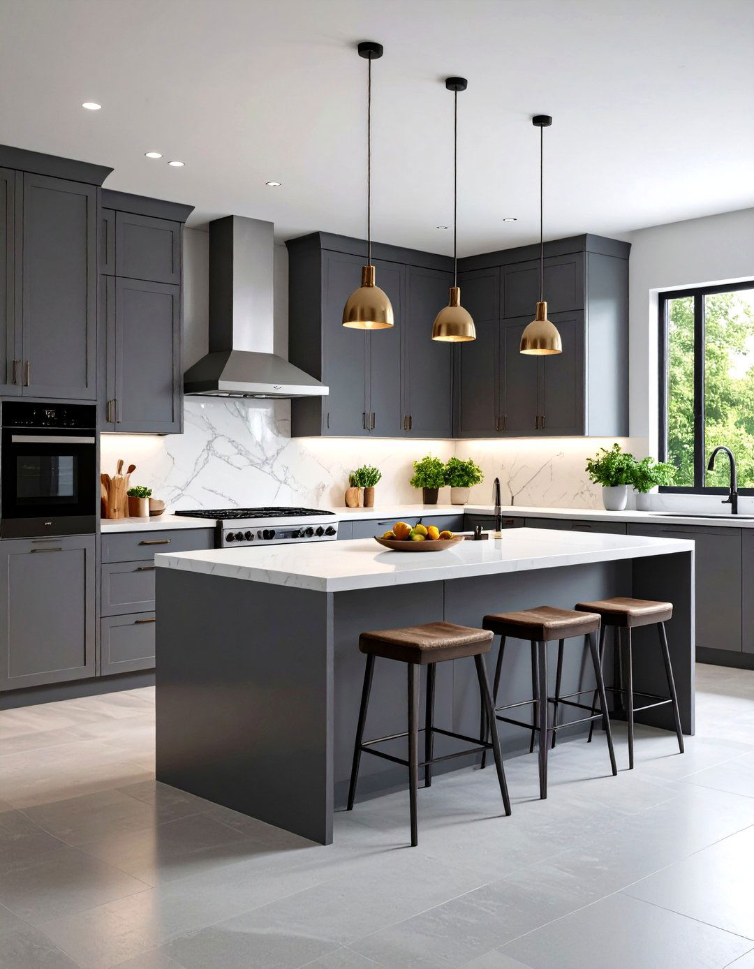 High Gloss Gray Kitchen Cabinets - 30 kitchen cabinets paint ideas