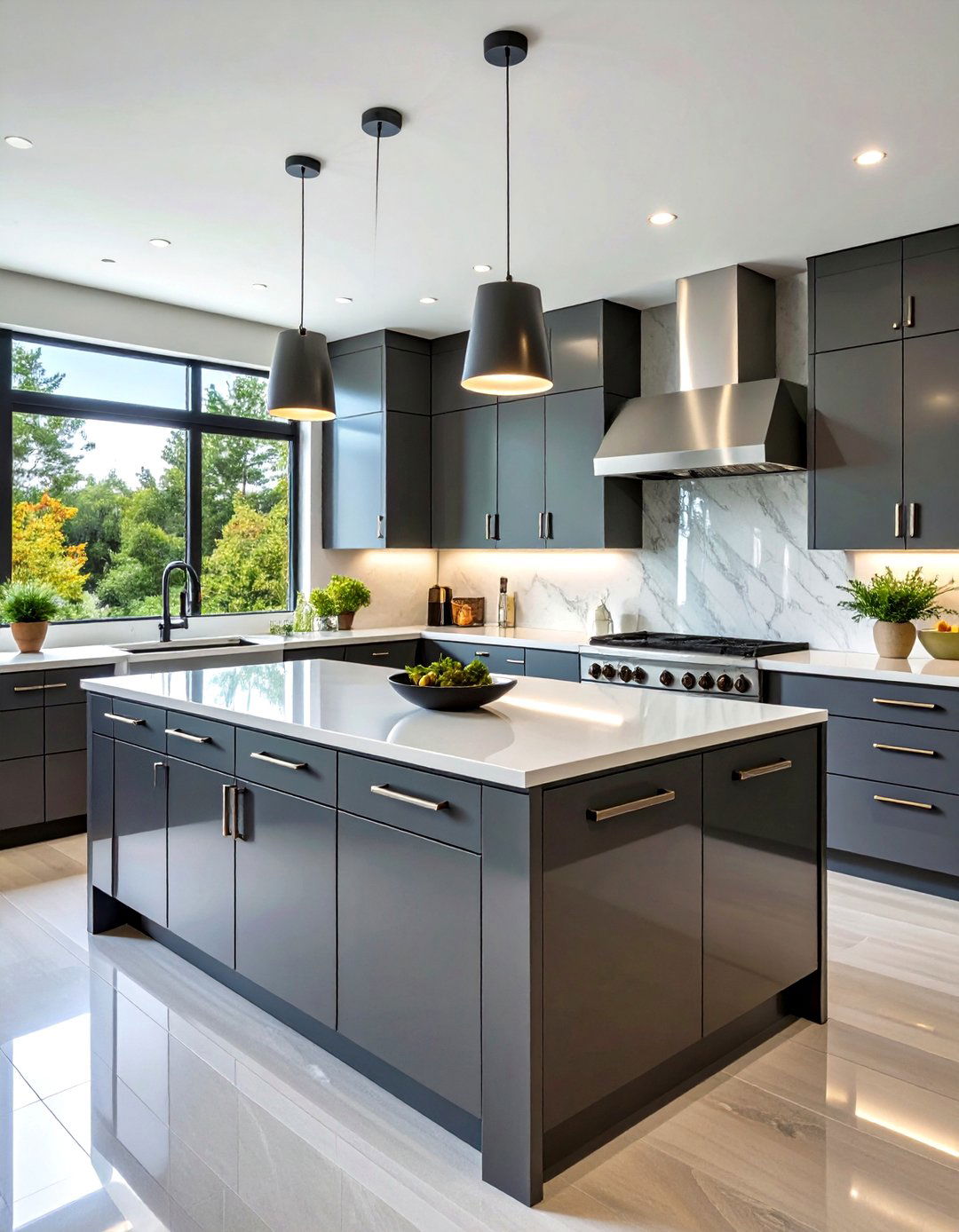 High Gloss Gray Kitchen Cabinets - 30 gray kitchen cabinets ideas