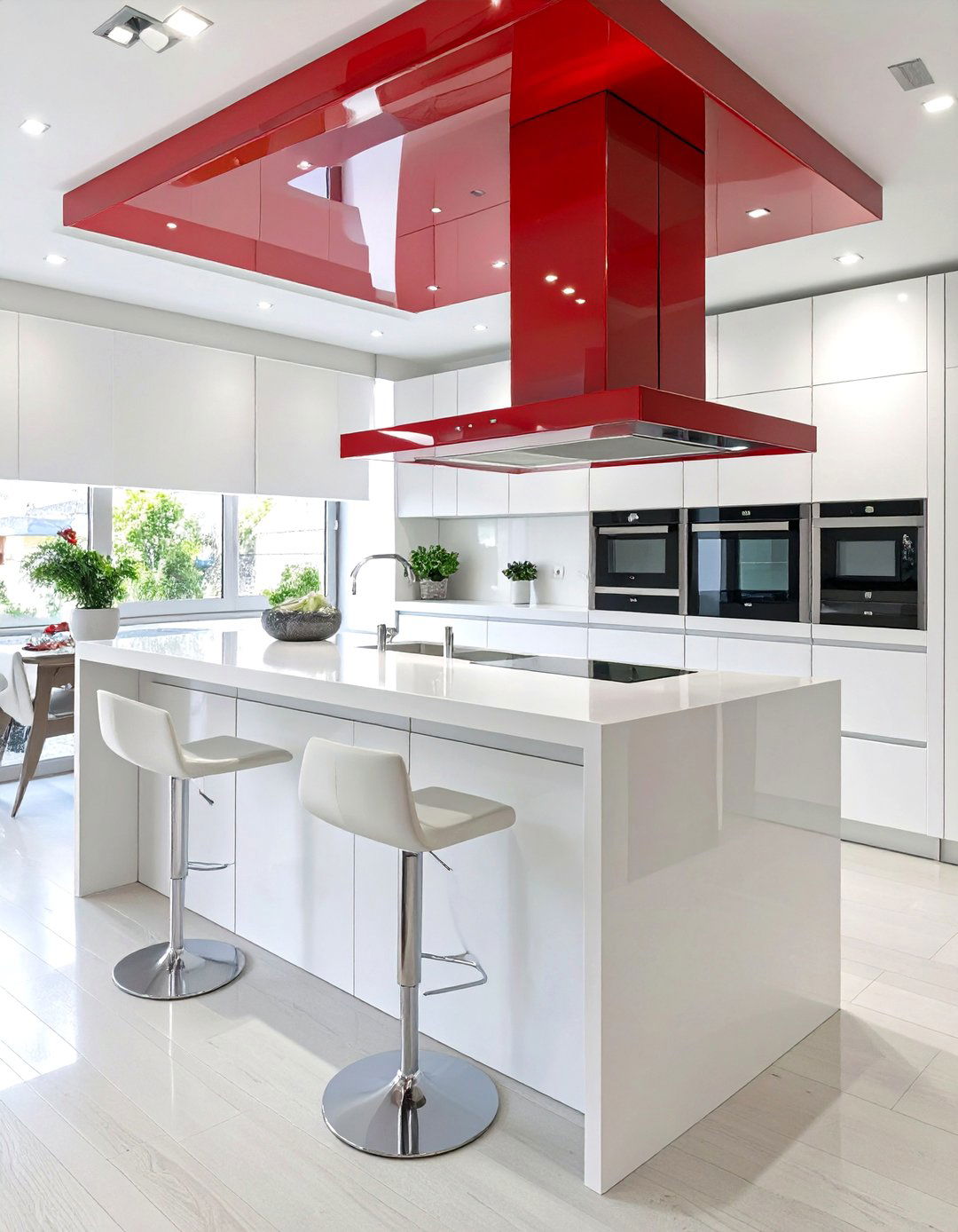High Gloss Lacquer Soffit - 30 creative ideas for kitchen soffits
