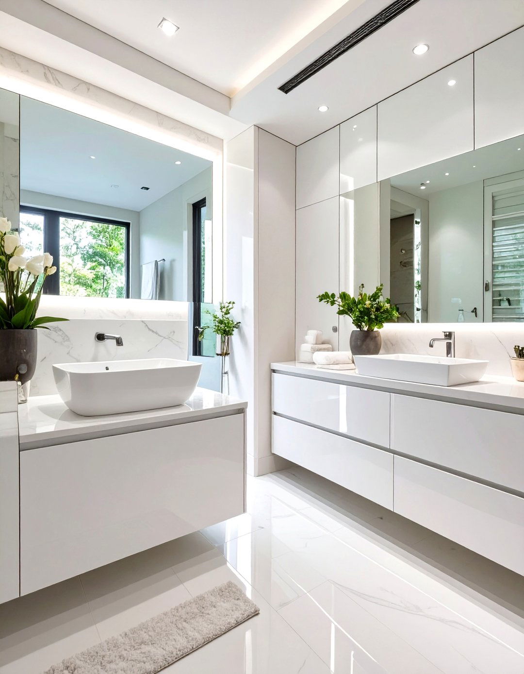 High Gloss Lacquered Cabinetry - 30 ultra modern modern luxury bathroom design ideas