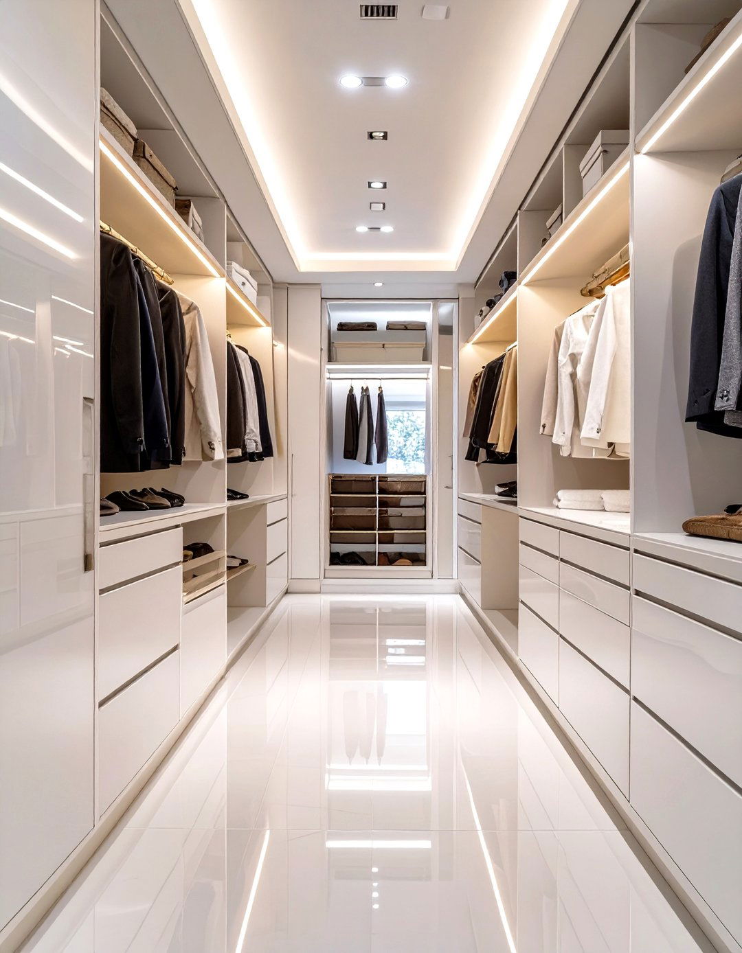 High Gloss Lacquered Cabinetry - 30 walk in closet organization ideas