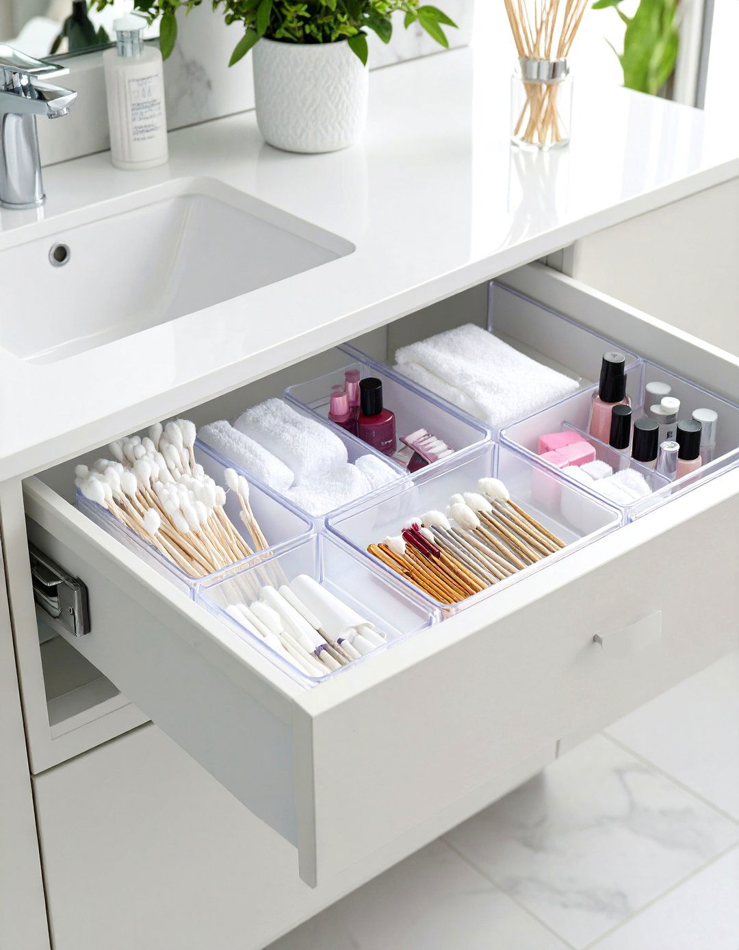 High Gloss Lacquered Cabinetry - 30 bathroom organizer ideas