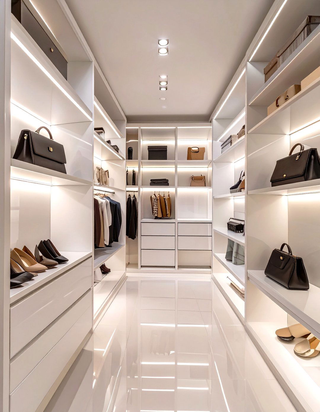 High Gloss Lacquered Closet Shelves - 30 closet shelf ideas