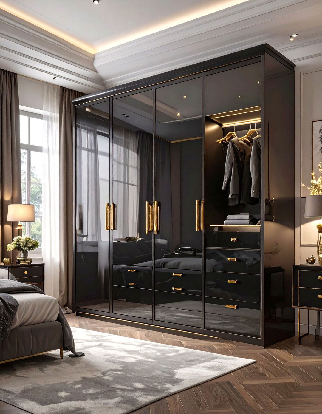 High Gloss Lacquered Wardrobe Finish - 30 modern wardrobe design ideas