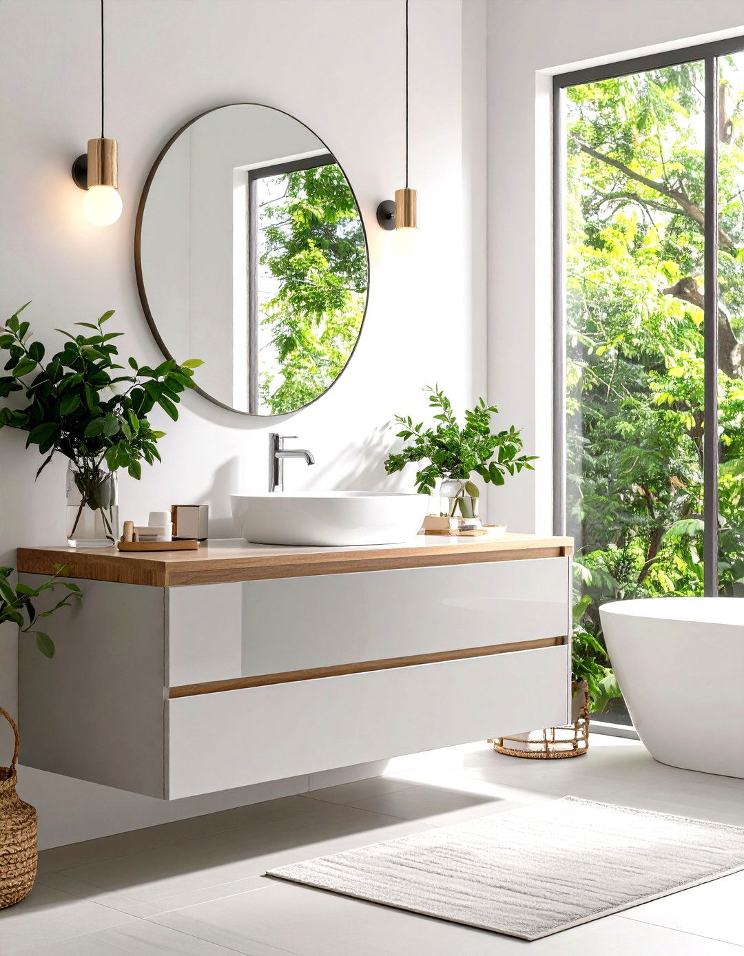 High Gloss Light Grey Vanity for a Modern Look - 30 light grey vanity bathroom ideas