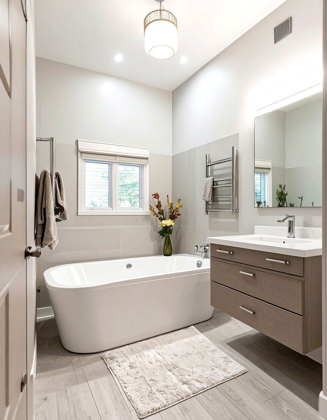 High Gloss Paint Finish - 30 small bathroom ideas with tub