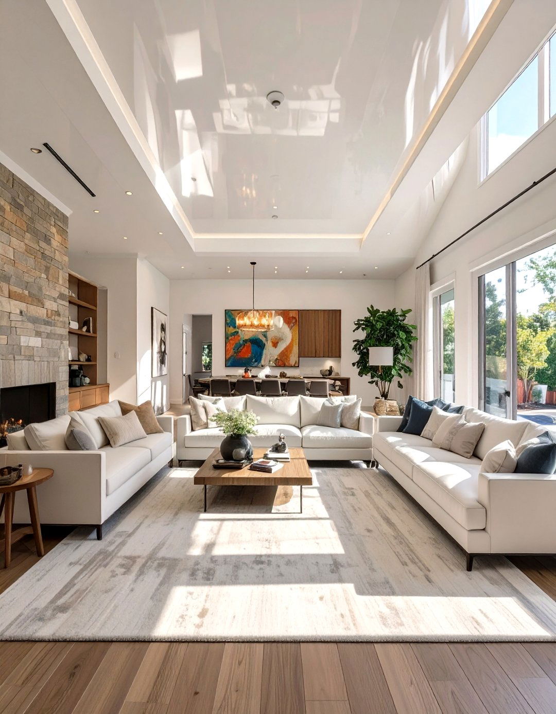 High Gloss Paint Lacquer Effect - 30 low basement ceiling ideas