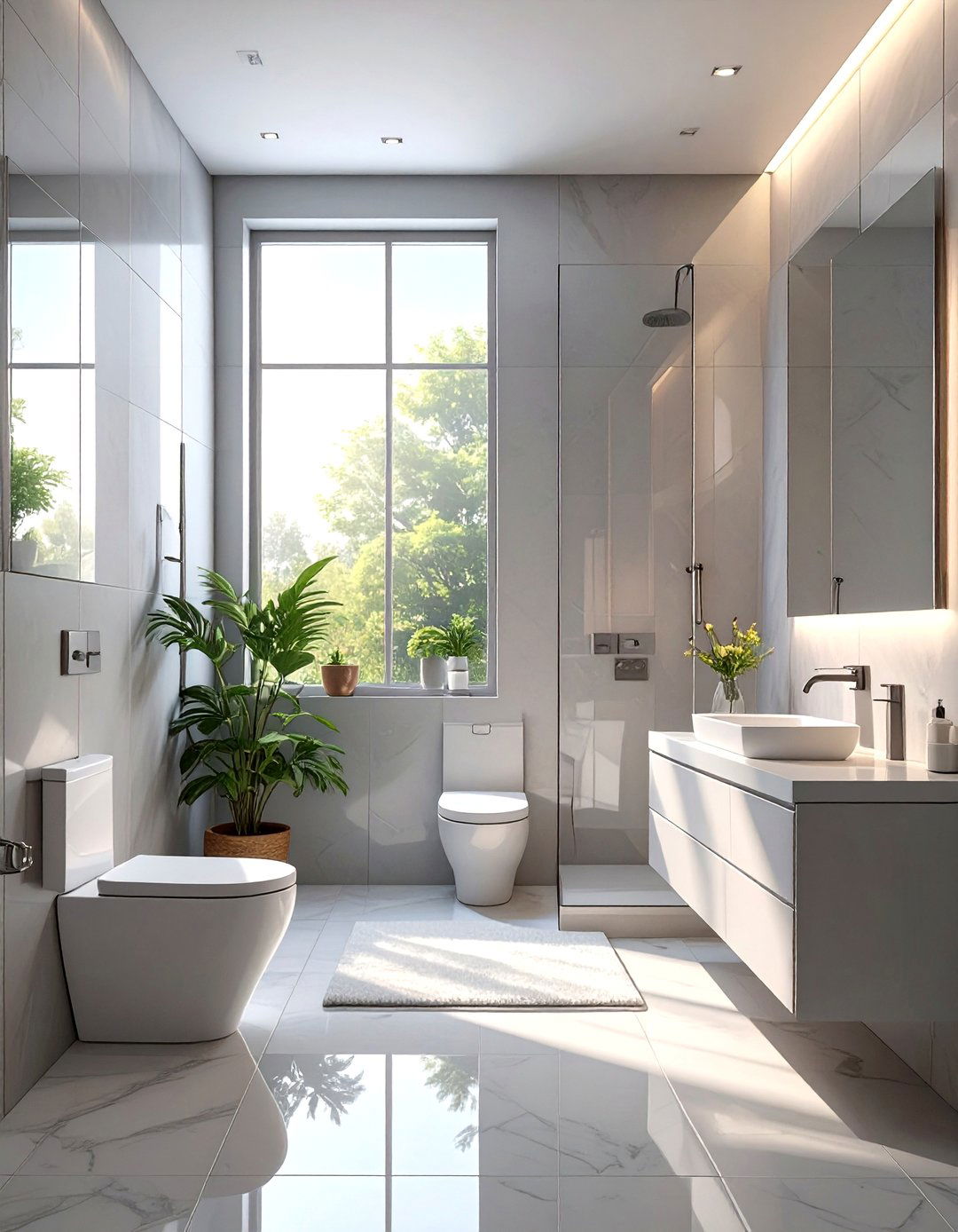 High Gloss Paint for Reflective Surfaces - 30 small toilet and bathroom ideas