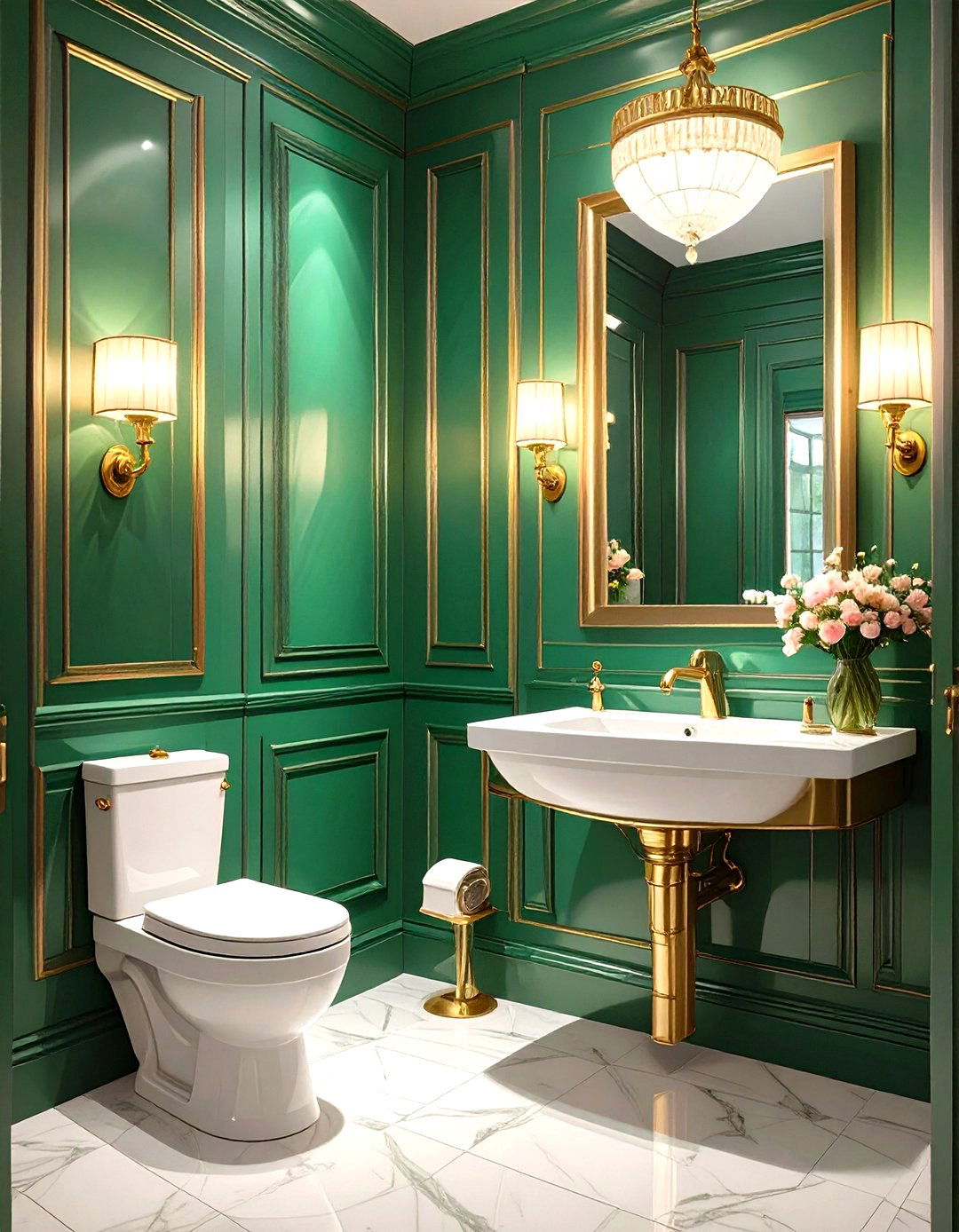 High Gloss Paint in a Water Closet - 30 water closet ideas