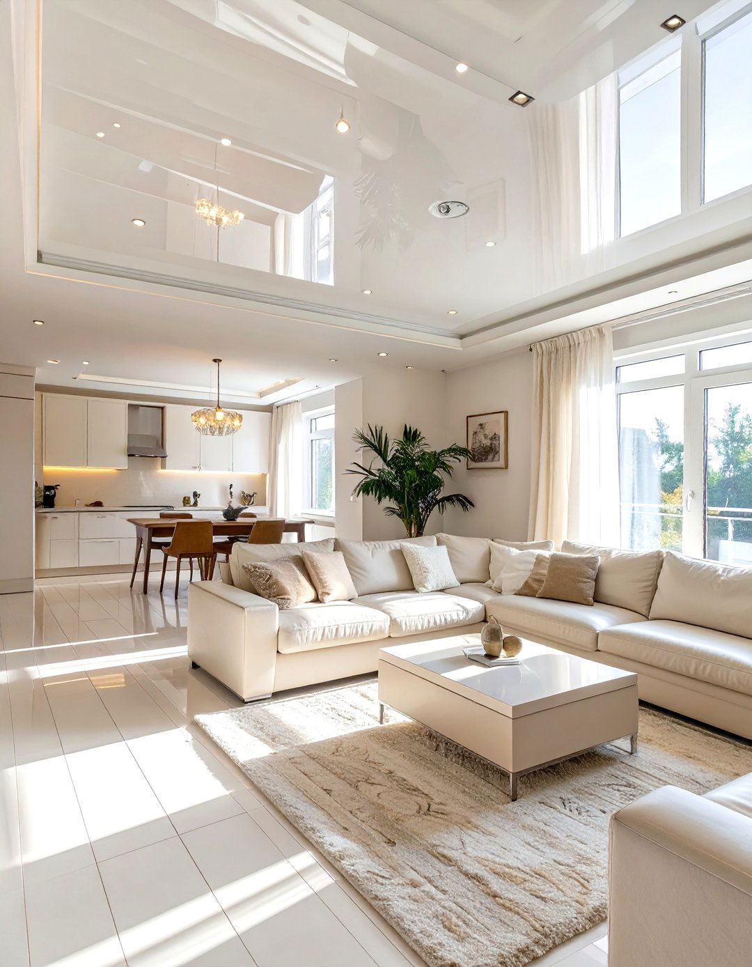 High Gloss Paint on Ceilings - 30 small family room ideas