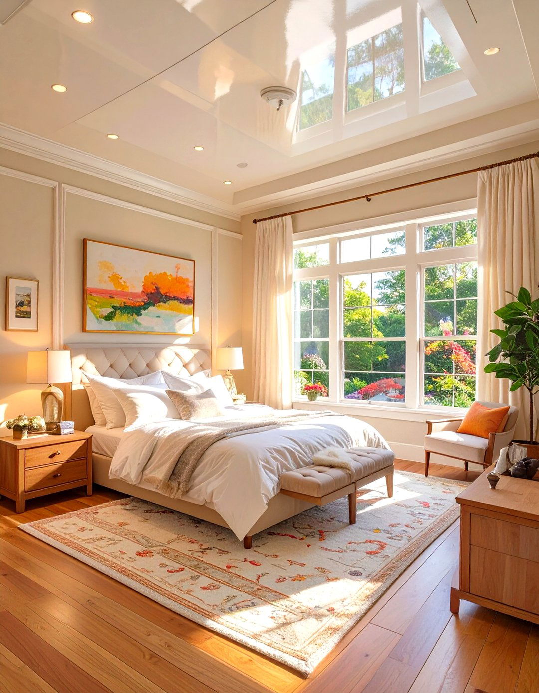 High Gloss Paint on Ceilings - 30 small master bedroom ideas