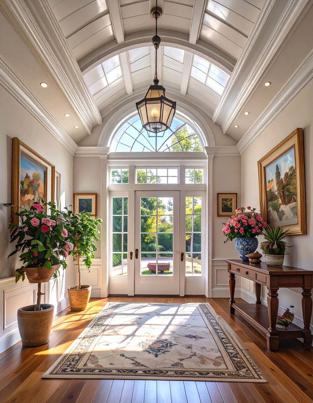 High Gloss Paint on the Ceiling - 30 small entryway design ideas