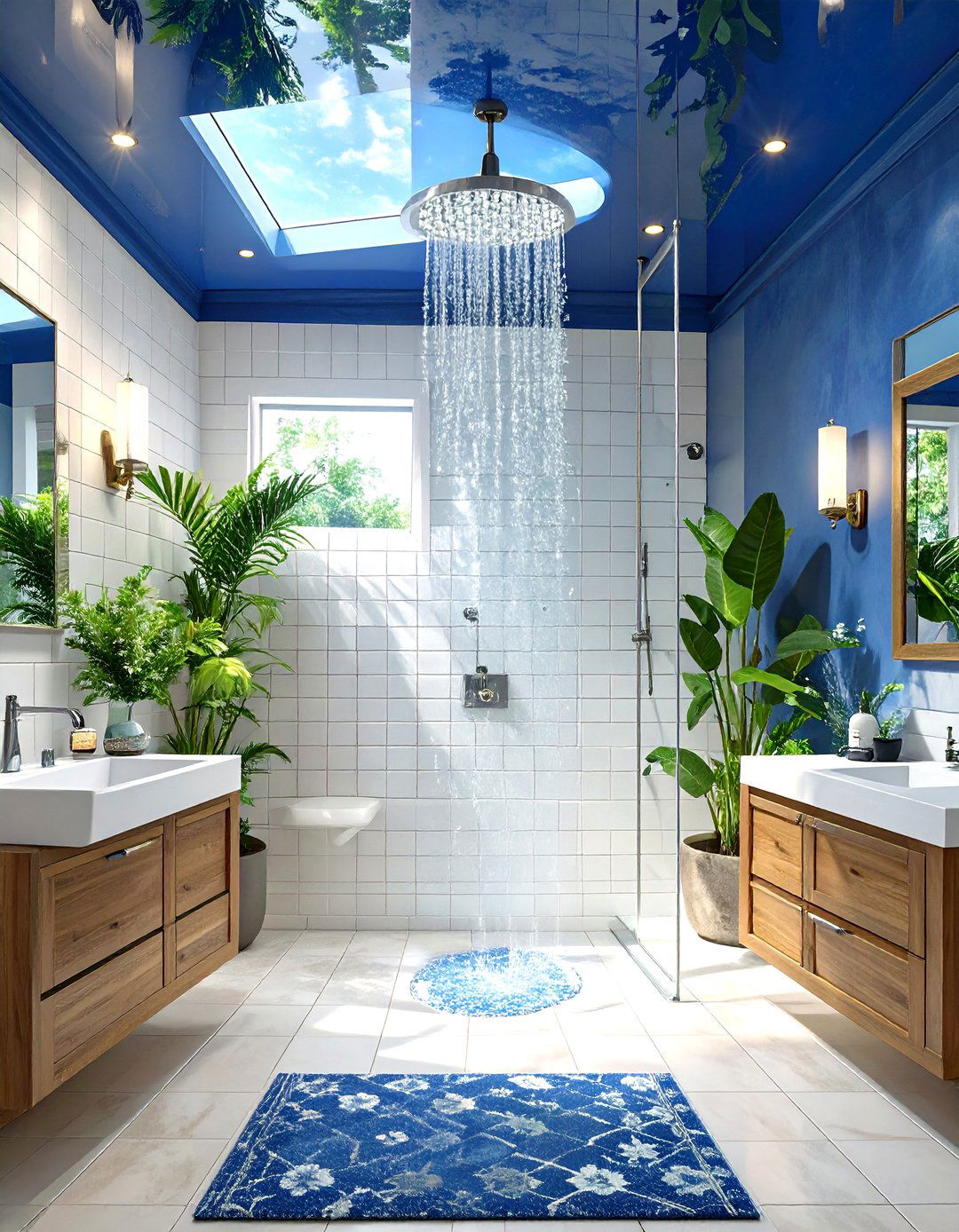 High Gloss Painted Shower Ceiling - 30 shower ceiling ideas