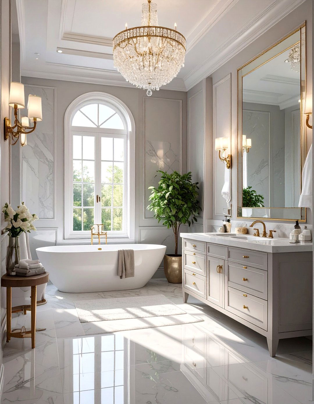 High Gloss Polished Porcelain Bathroom Flooring - 30 bathroom flooring ideas