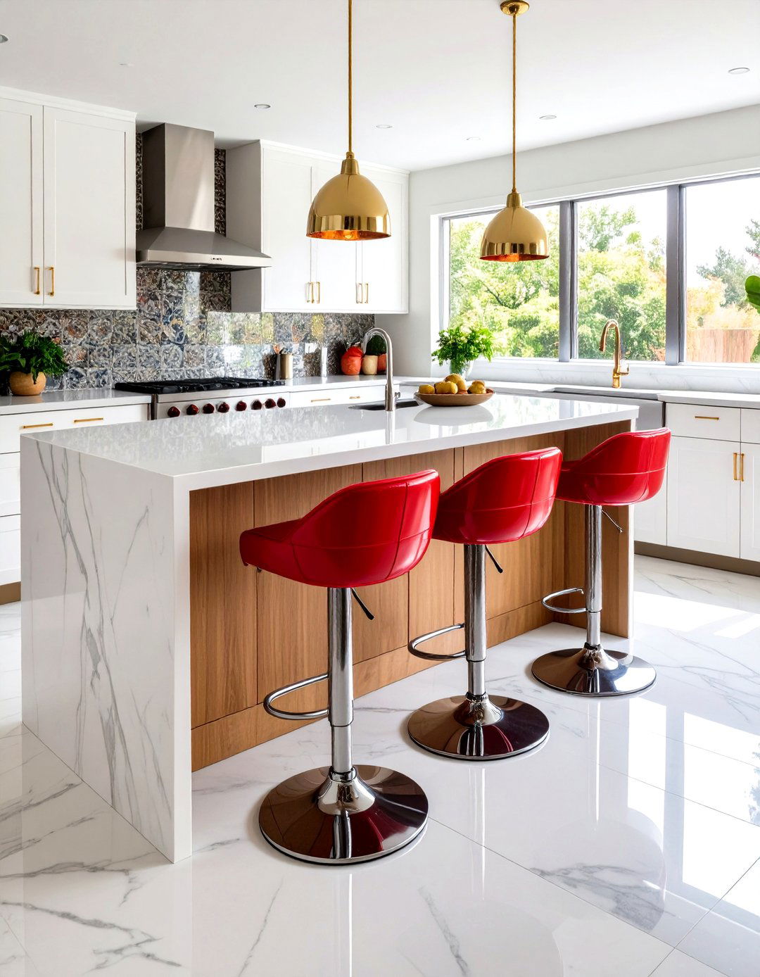 High Gloss Red Accents - 30 retro kitchen ideas