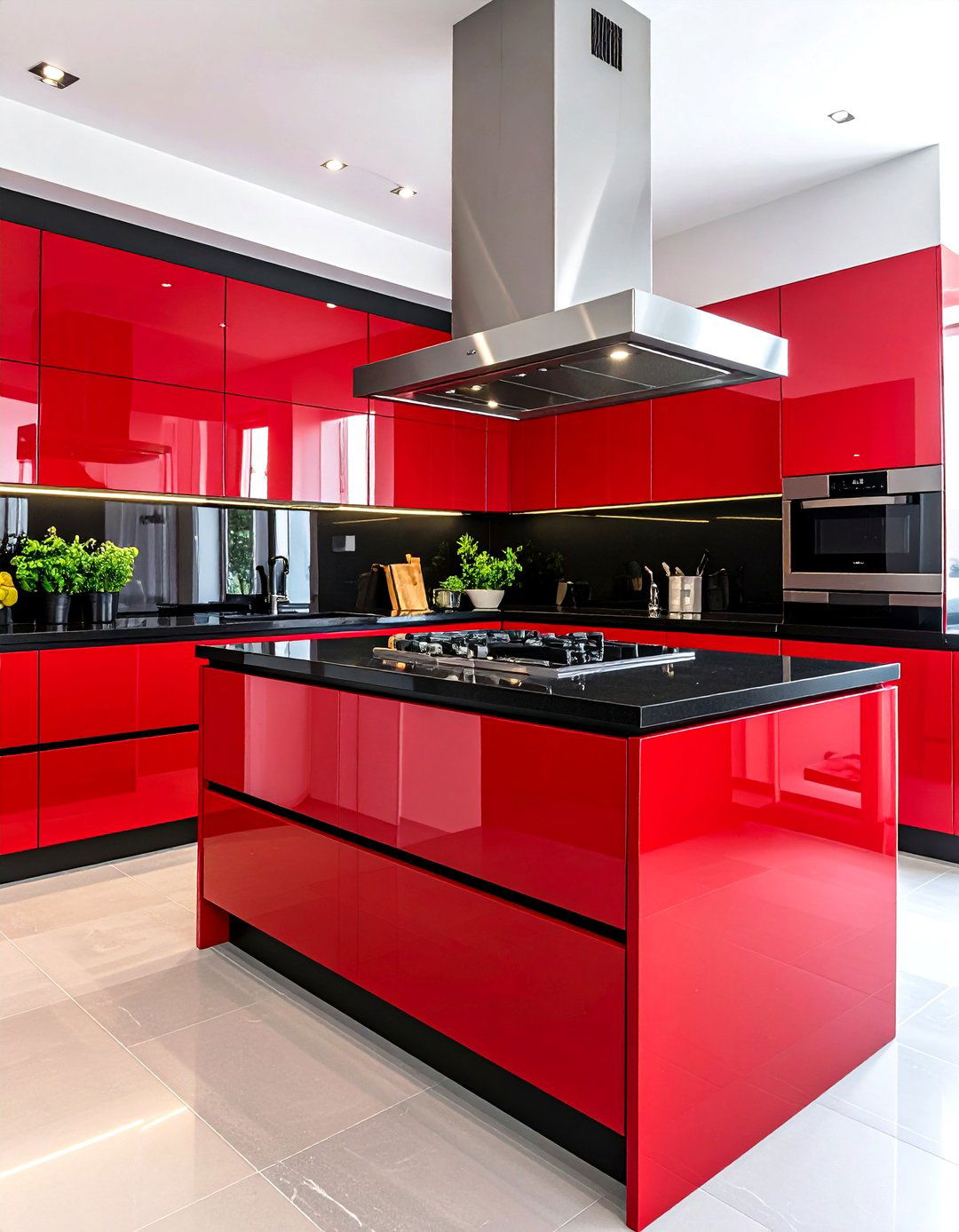 High Gloss Red Kitchen Cabinets - 30 kitchen cabinet colors ideas