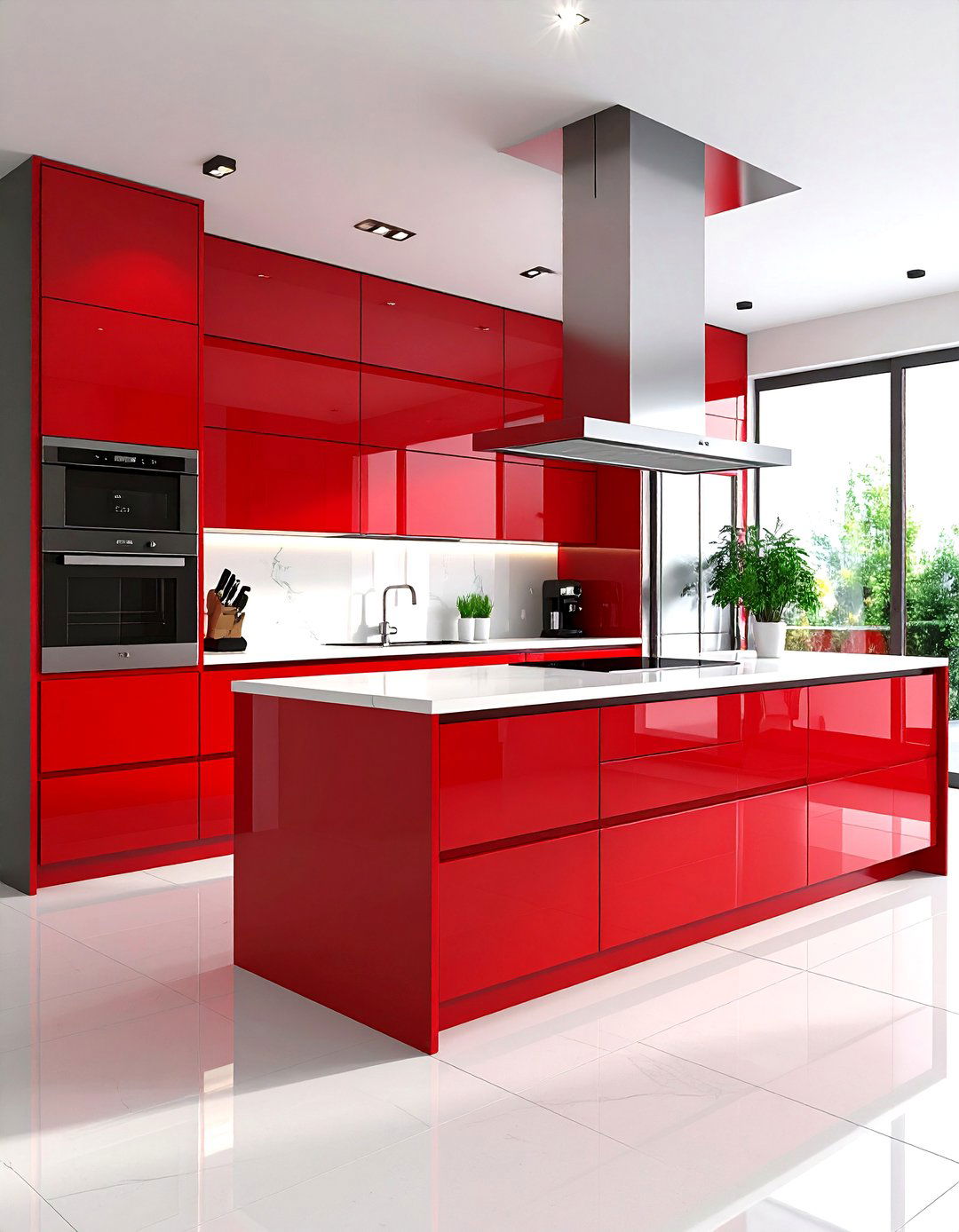 High Gloss Red Kitchen Cabinets - 30 kitchen cabinet color ideas