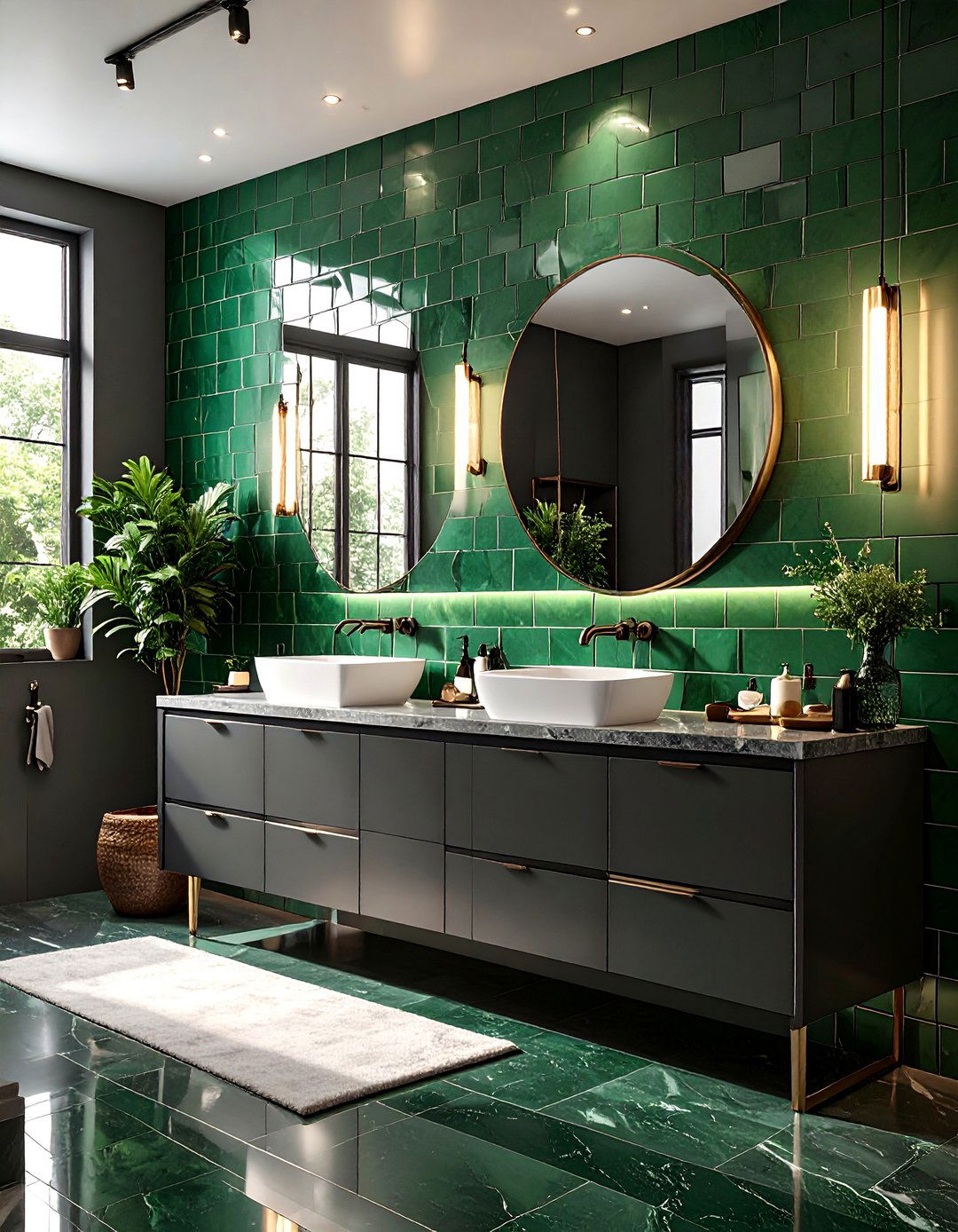 High Gloss Subway Tile Bathroom Backsplash - 30 bathroom vanity backsplash ideas