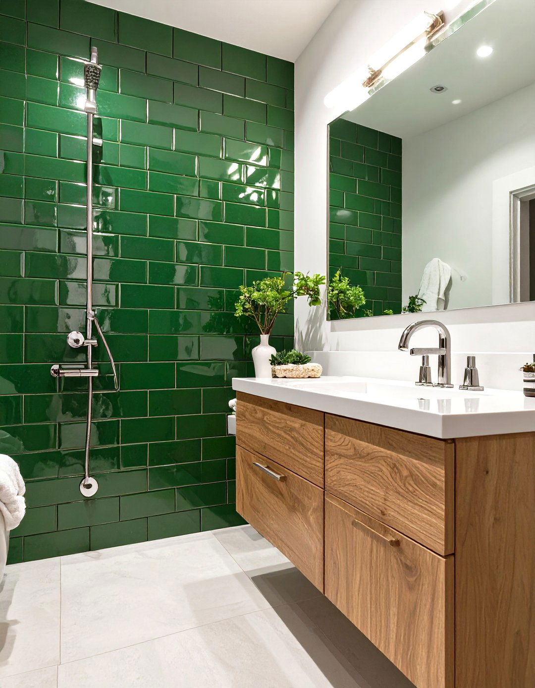 High Gloss Subway Tile Bathroom - 30 modern bathroom tile ideas