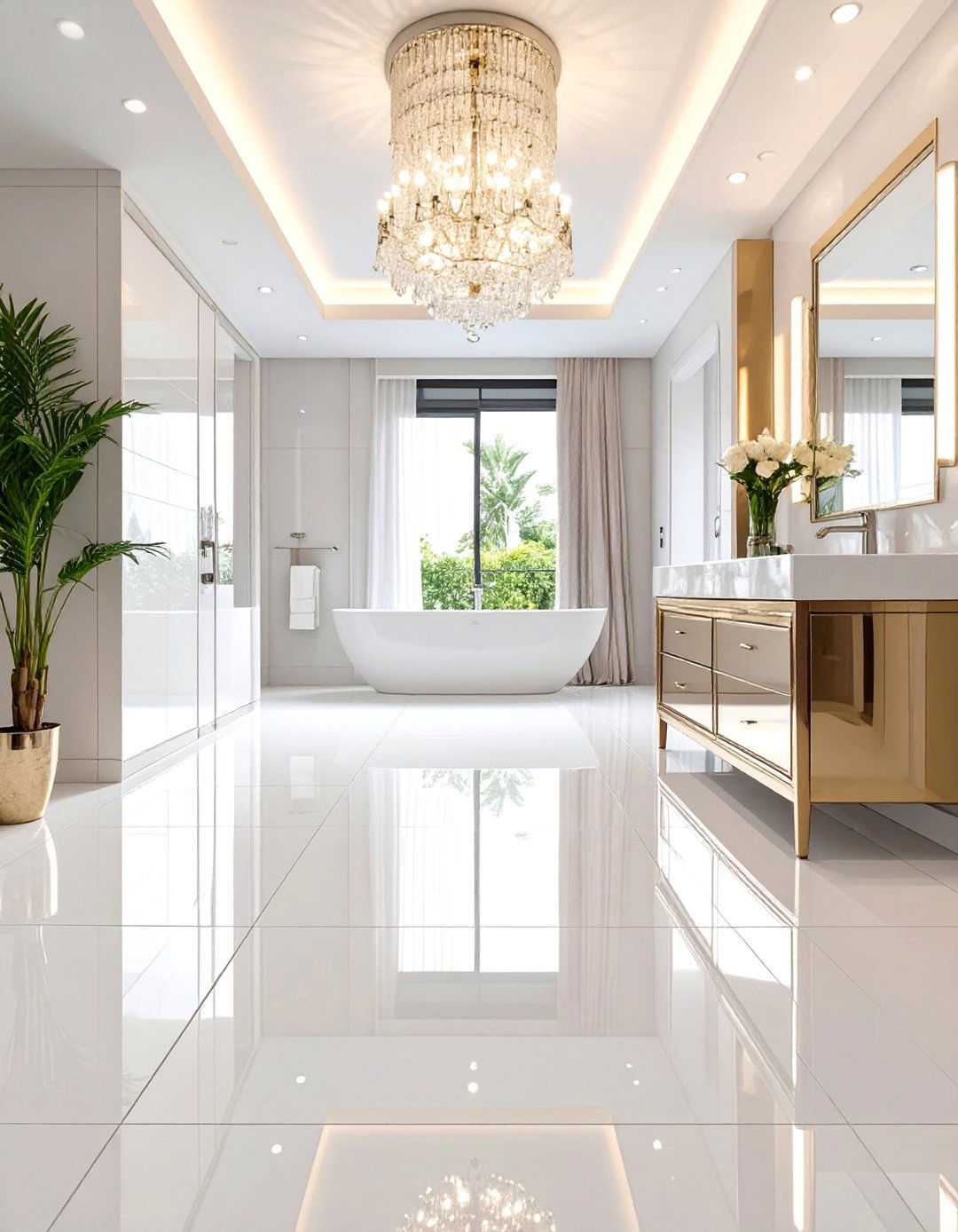 High Gloss Tile Bathroom Floors - 30 bathroom floors ideas