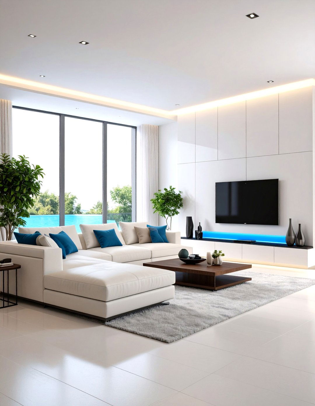 High Gloss White Living Room Wall Unit - 30 living room entertainment center ideas
