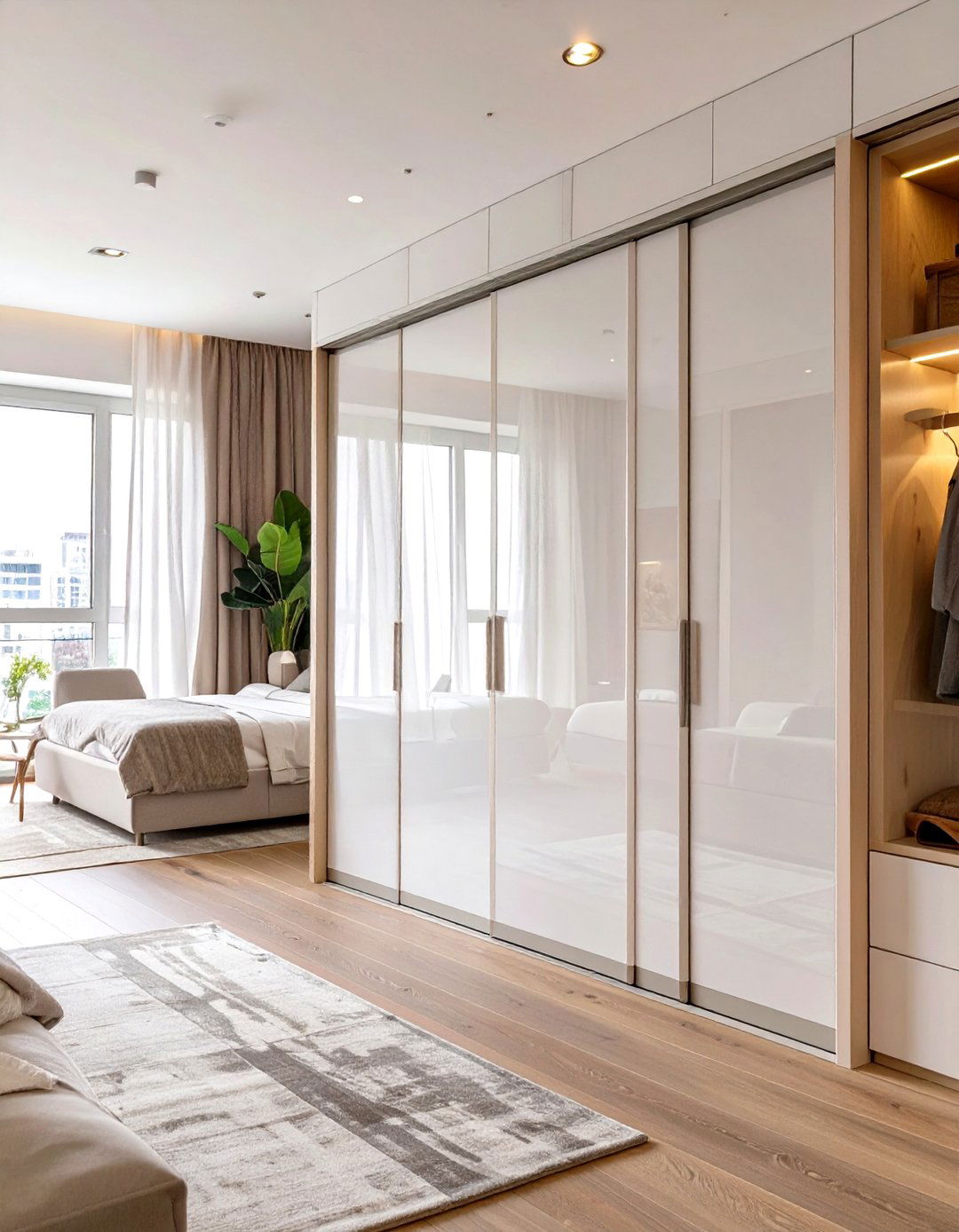 High Gloss White Sliding Closet Doors - 30 sliding closet door ideas