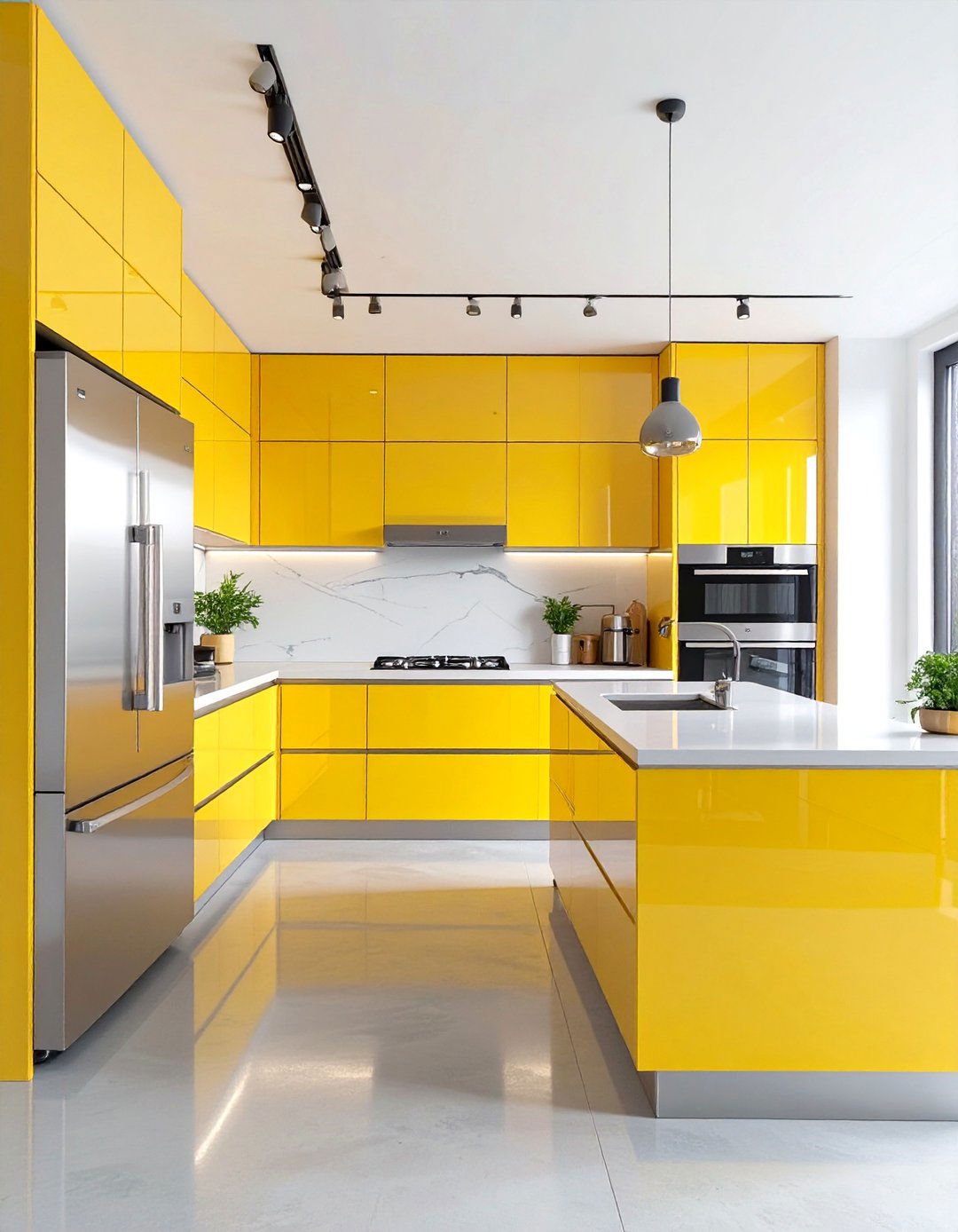 High Gloss Yellow Modern Cabinets - 30 yellow kitchen ideas