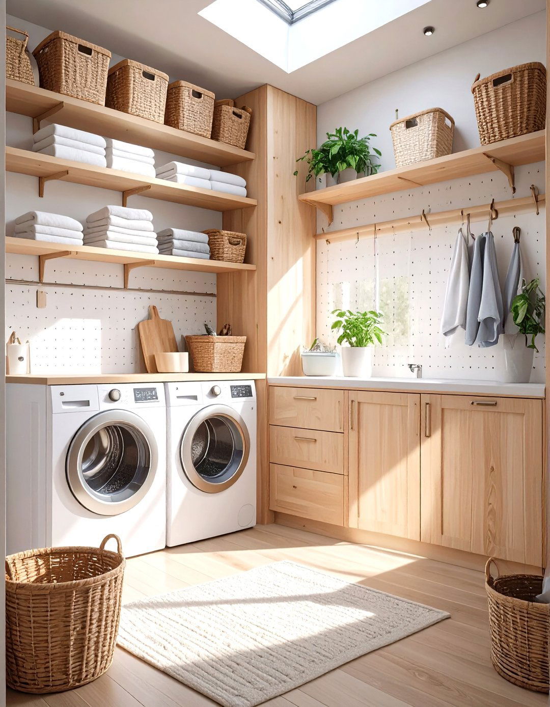 High Gloss and Modern Laundry Room - 30 modern stacked laundry room ideas